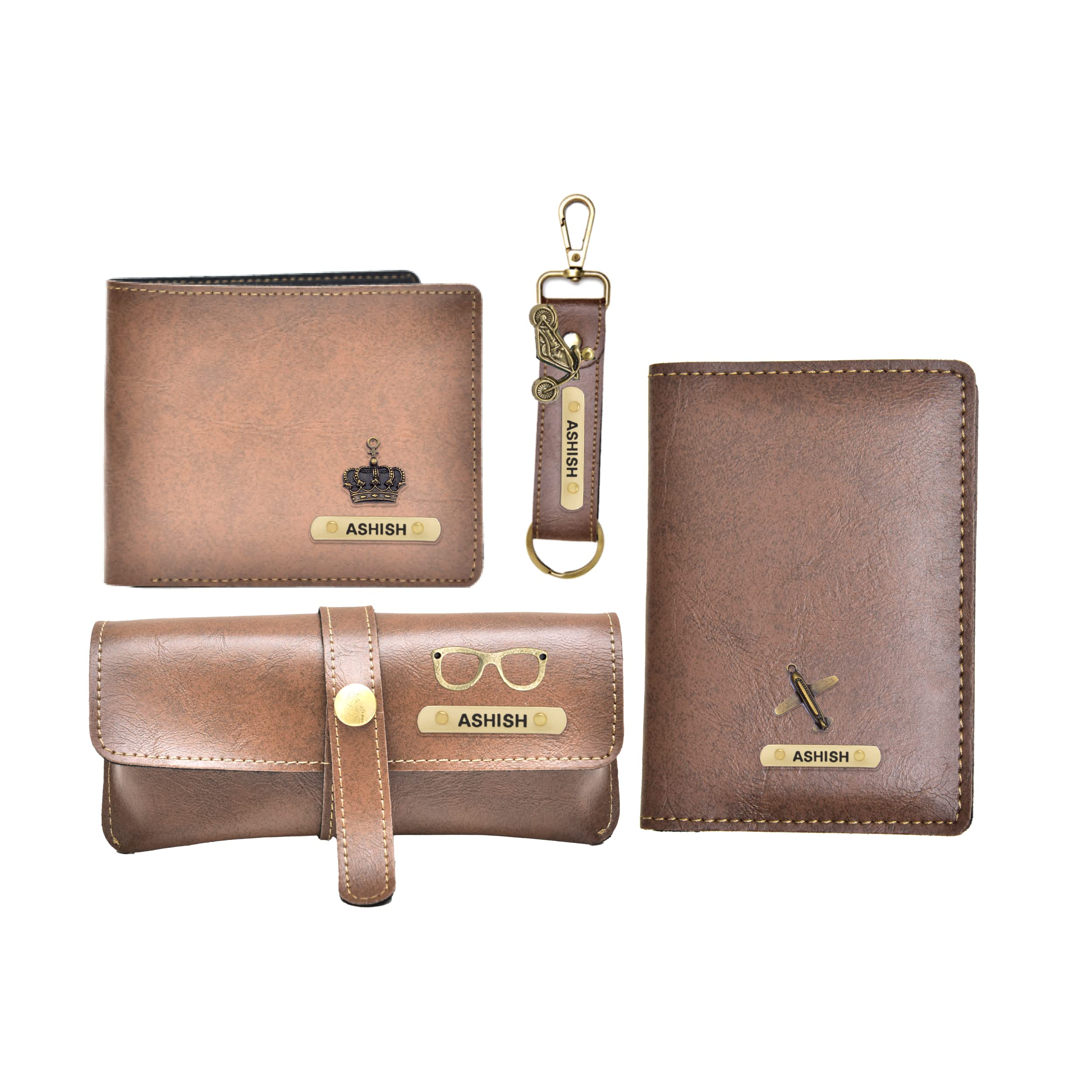 YOUR GIFT STUDIO Customized Leather Wallet Gift Set for Men | Personalized Birthday Gift Set for Men, Husband, Father & Friends | Anniversary Gift for Husband | Customized Gift Hamper for Men (Brown)
