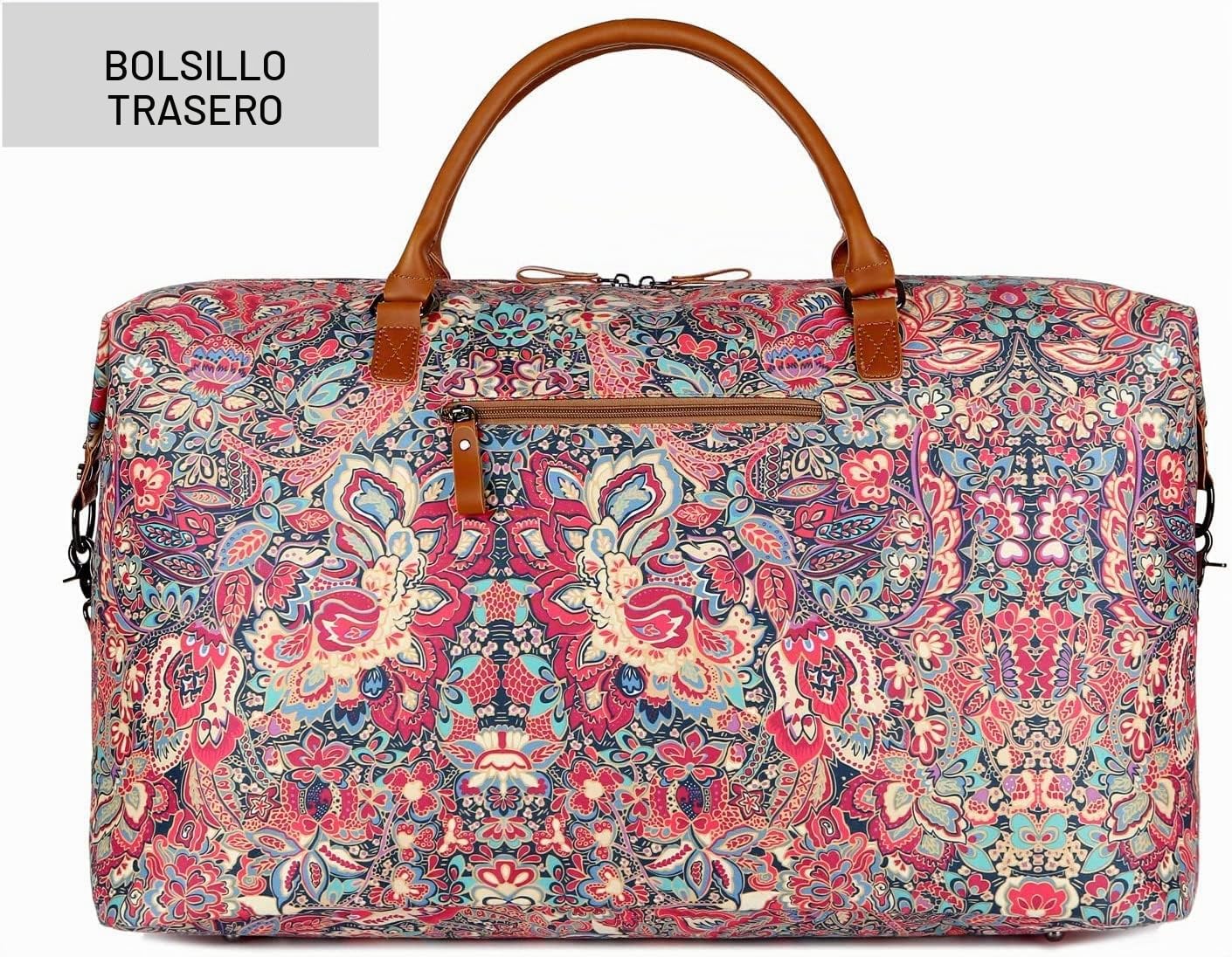 Bolsa de viaje extra grande para mujer 52L, bolsa de fin de semana, Weekender, equipaje de mano, ligera, HB-15