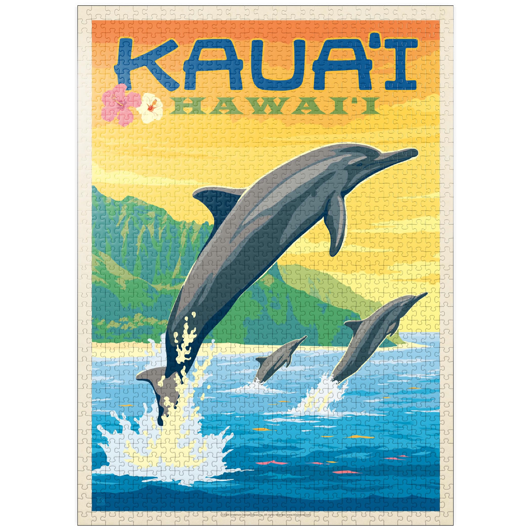 I♡Hawaii Amazon.com: MyPuzzle Hawaii: Kaua'i (Dolphins), Vintage Poster