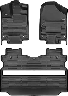 TuxMat - for Honda Ridgeline 2017-2024 Models - Custom Car Mats - Maximum Coverage, All Weather, Laser Measured - This Full Set Includes 1st and 2nd Rows