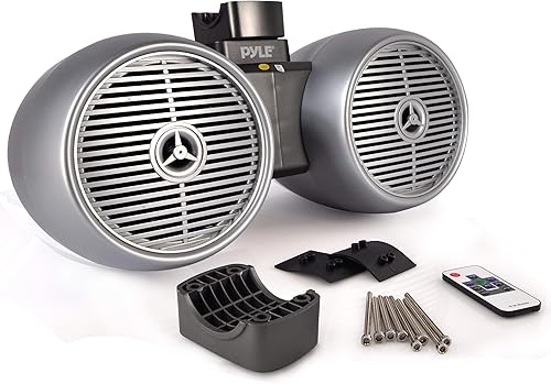 Waterproof Marine Tower Speakers with Bluetooth and LED Lights - Thumbnail 2