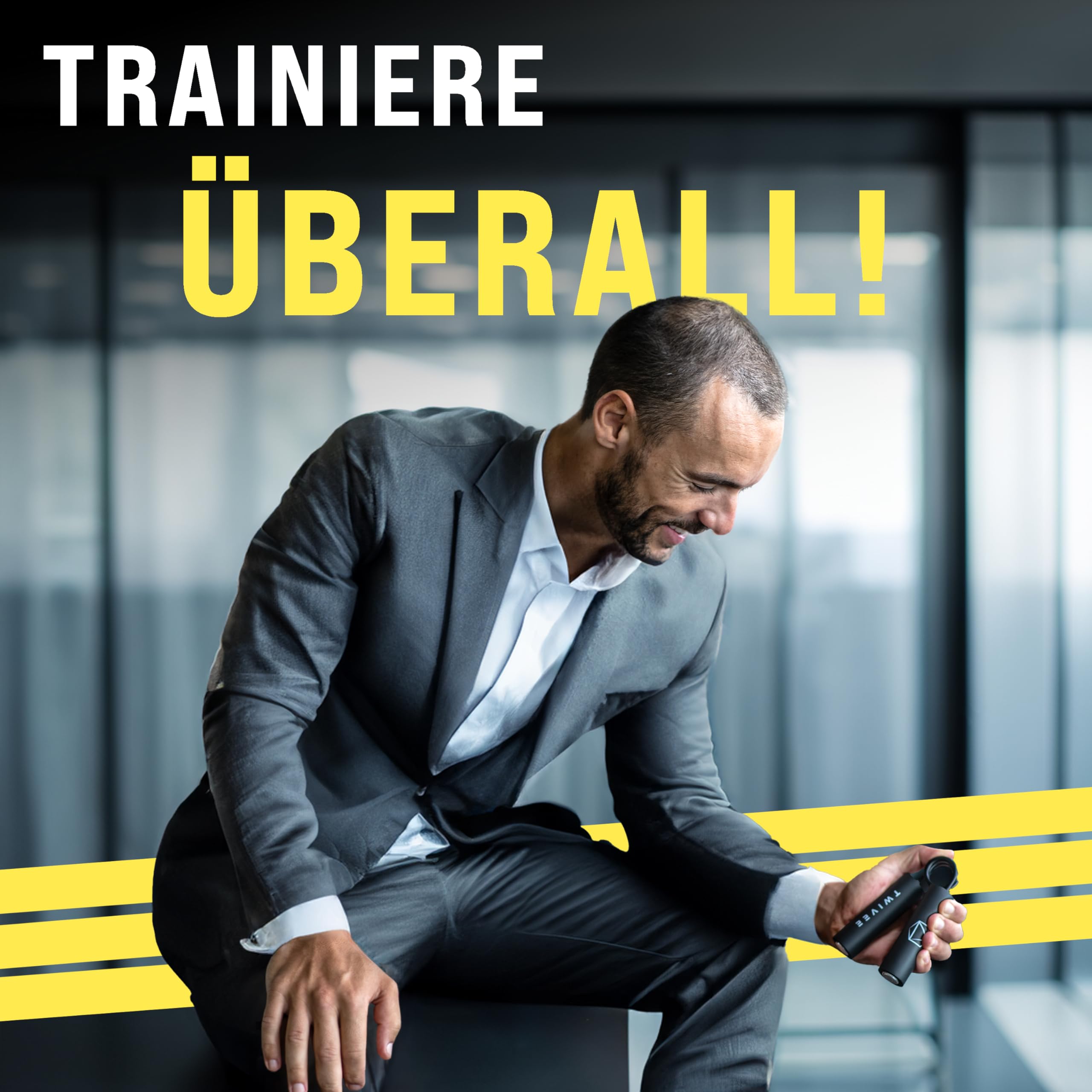 TWIVEE - Fingerhantel - Unterarmtrainer für maximale Griffkraft - Gripper aus gehärtetem Stahl und Aluminium - Handtrainer mit Griffpolster und Tasche - Handmuskeltrainer