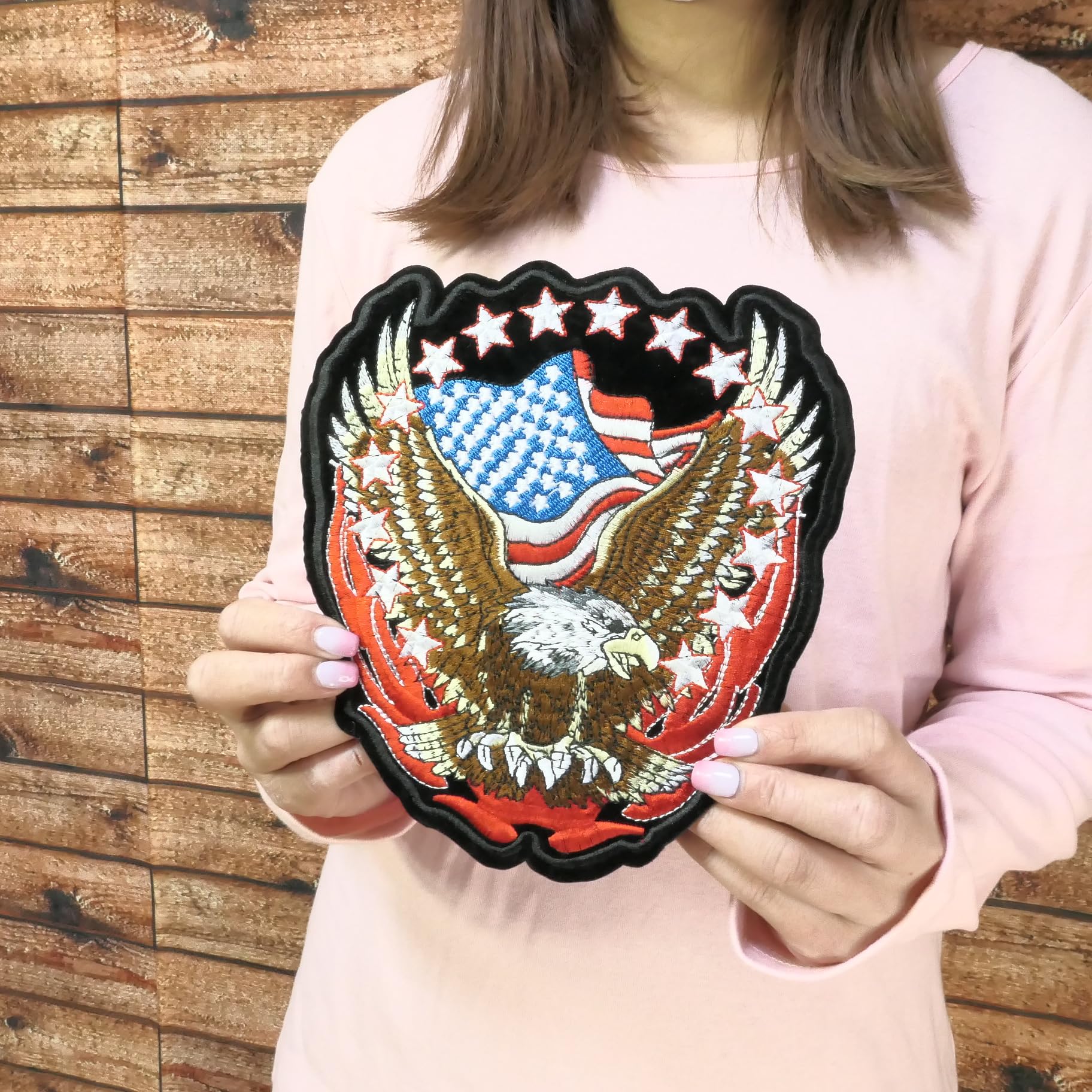 Amazon | 刺繍 ワッペン イーグル 5枚セット 大きい アイロンプリント 