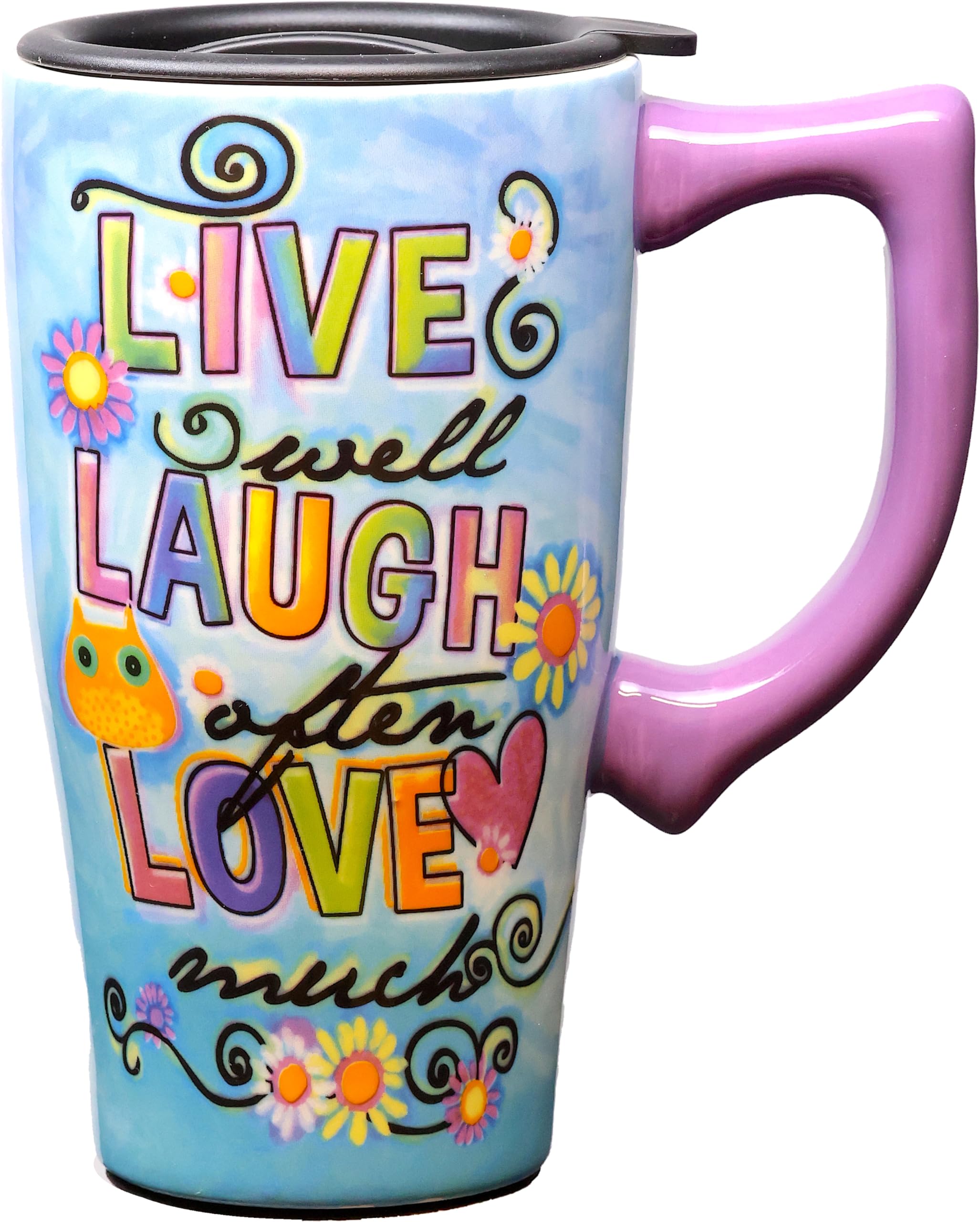 Amazon.com: Spoontiques LIVE,LAUGH,LOVE TRAVEL MUG, 18 ounces