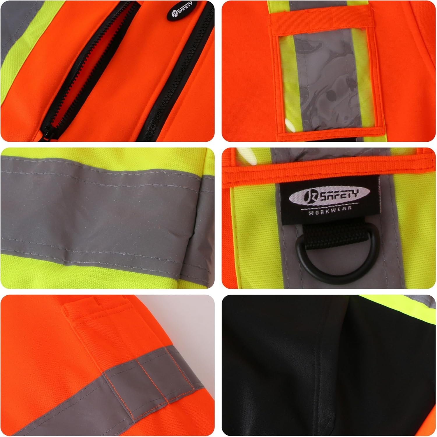 JKSafety Hi Vis Hoodie for Men Women High Visibility Reflective Sweatshirt with Zipper Meet ANSI Standard(SS260) - Image 4