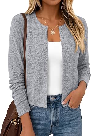 LILLUSORY Women's Lightweight Cropped Cardigan Sweater