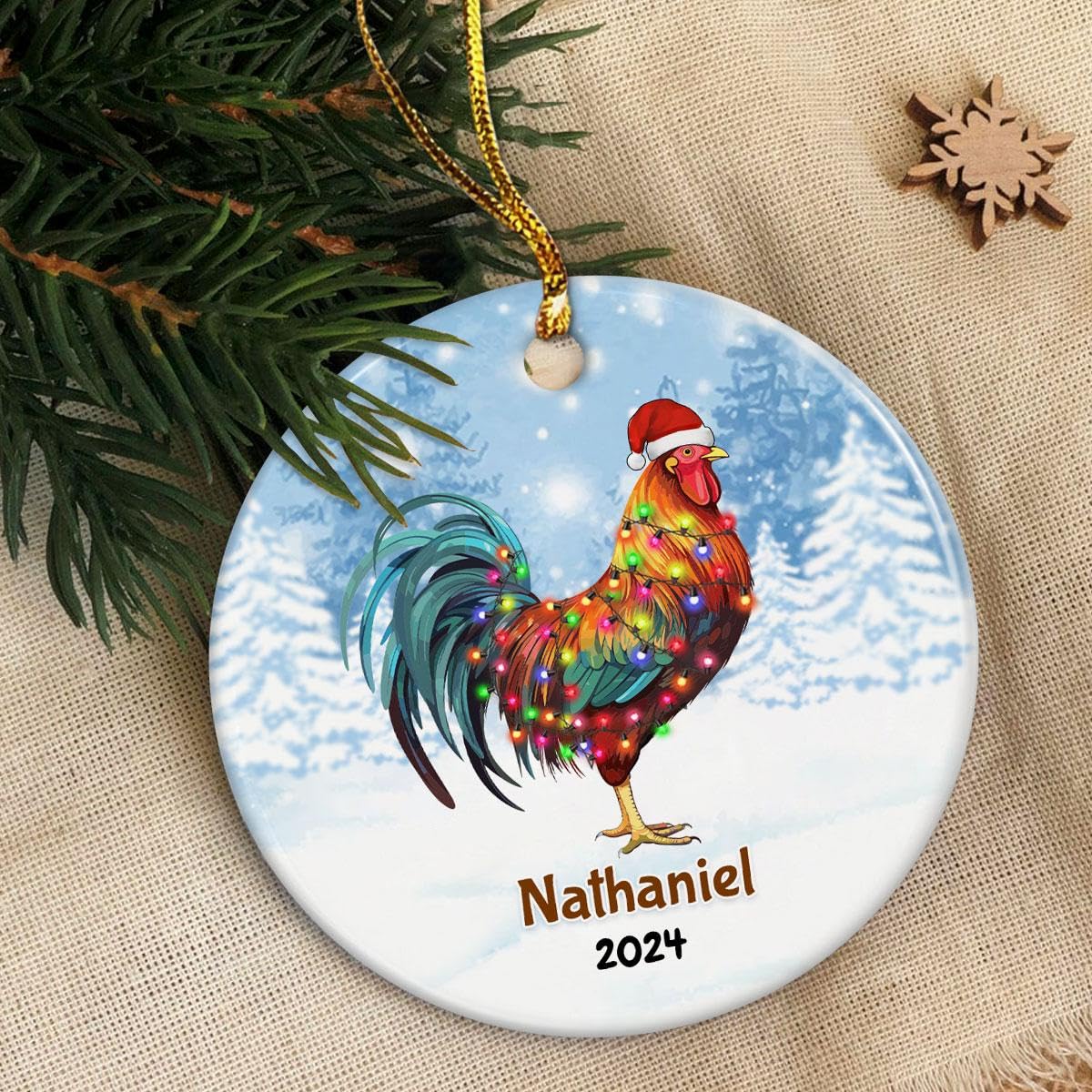 Amazon.com: Personalized Chicken Ornament Custom Name Christmas
