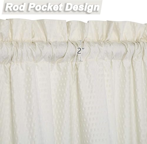 Miniatura 2 de CAROMIO Cortinas de café de 45 pulgadas de largo, microfibra suave con textura en relieve, con bolsillo para barra, cortinas de cocina para