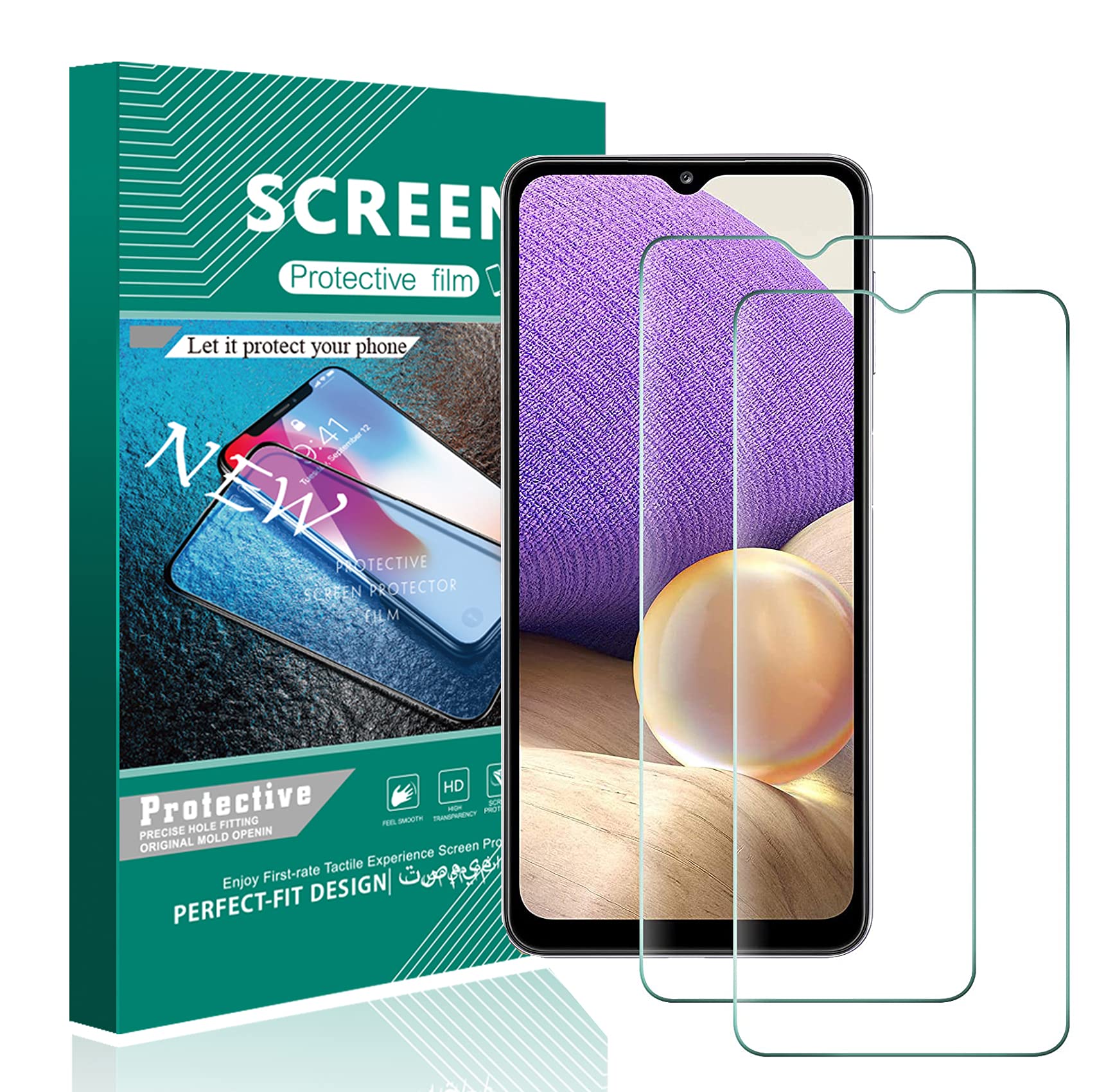 Screen Protector for Samsung A32, Clear for Samsung Galaxy A32 5G Tempered Glass Screen Film