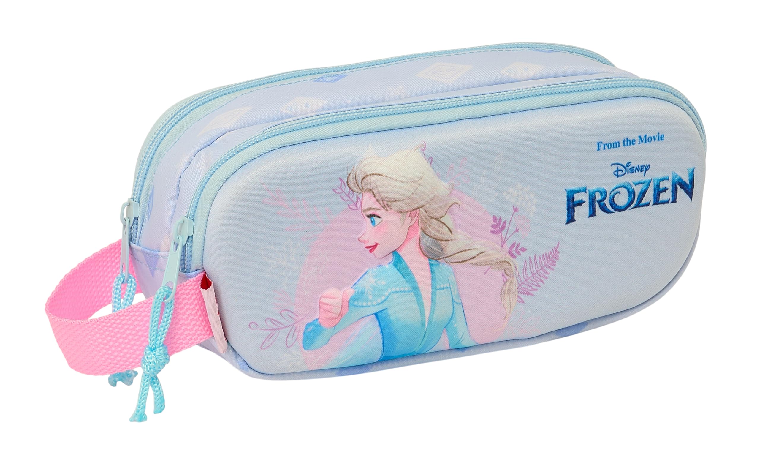 Safta Frozen 3D – Double 3D Pencil Case, Children's Pencil Case, Ideal for School-Aged Children, Comfortable and Versatile, Quality and Resistance, 21 x 6 x 8 cm, Lilac Colour, lilac, Estándar, Casual