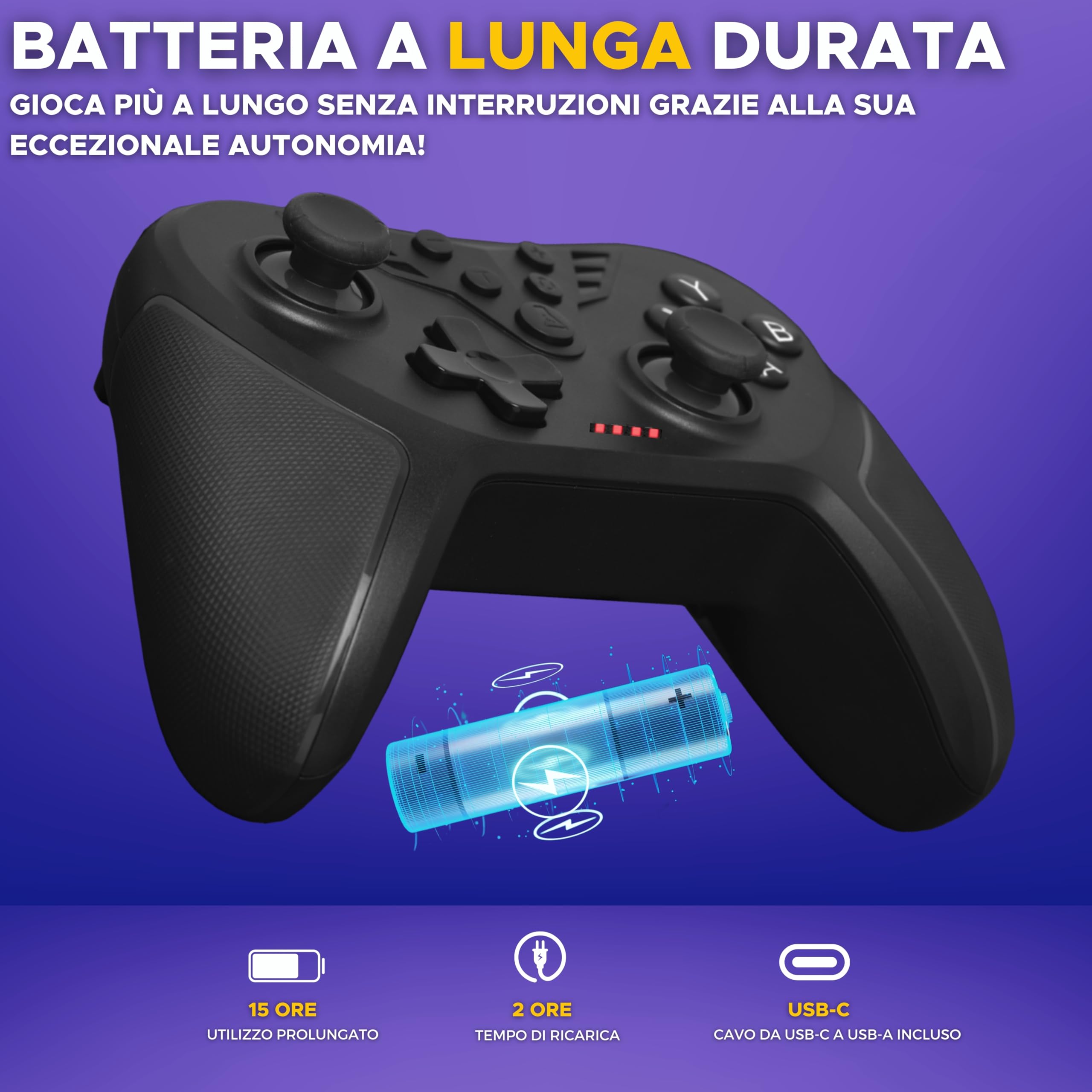 The G-Lab – K-Pad Helium WL – Controller PC Wireless Ricaricabile – 2.4 GHz, Vibrazioni Regolabili, 12 Pulsanti, 4 Grilletti (2 Programmabili), Modalità Turbo, Macro, Compatibile Windows 10/11 e PS3