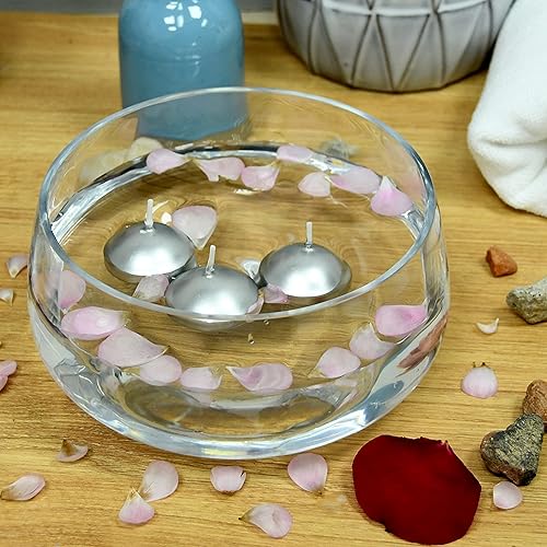 Miniatura 3 de Zest Candle Velas flotantes de 24 piezas, 1.75 pulgadas, plata metálica