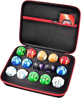 Comecase Toy Organizer Storage Case Compatible with Bakugan Figures, BakuCores and Armored Alliance, Geogan Rising Battle Action Figure -Black