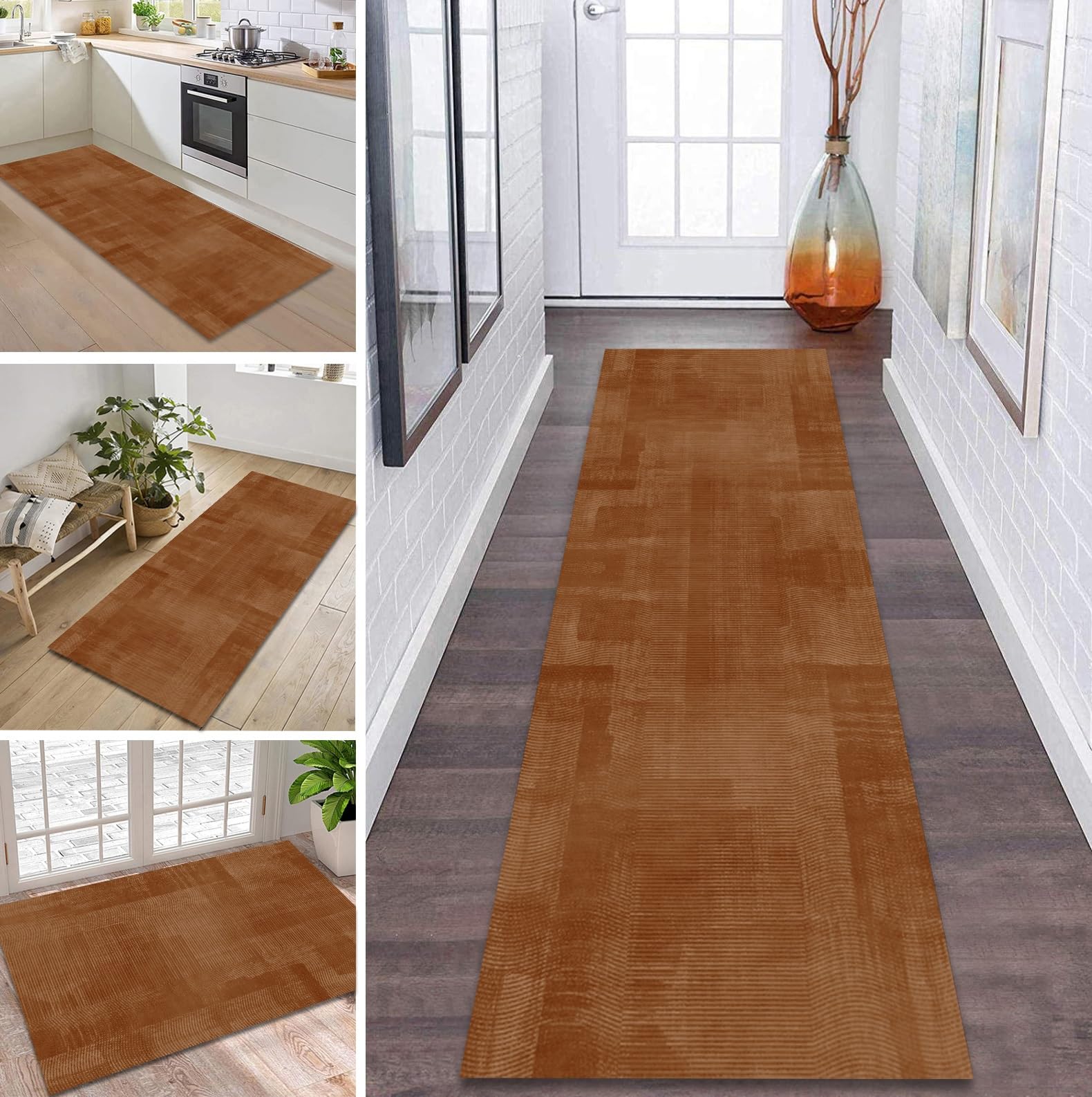 Tapis pour salon et chambre Anro tapis de couloir lavable rouge 120x300