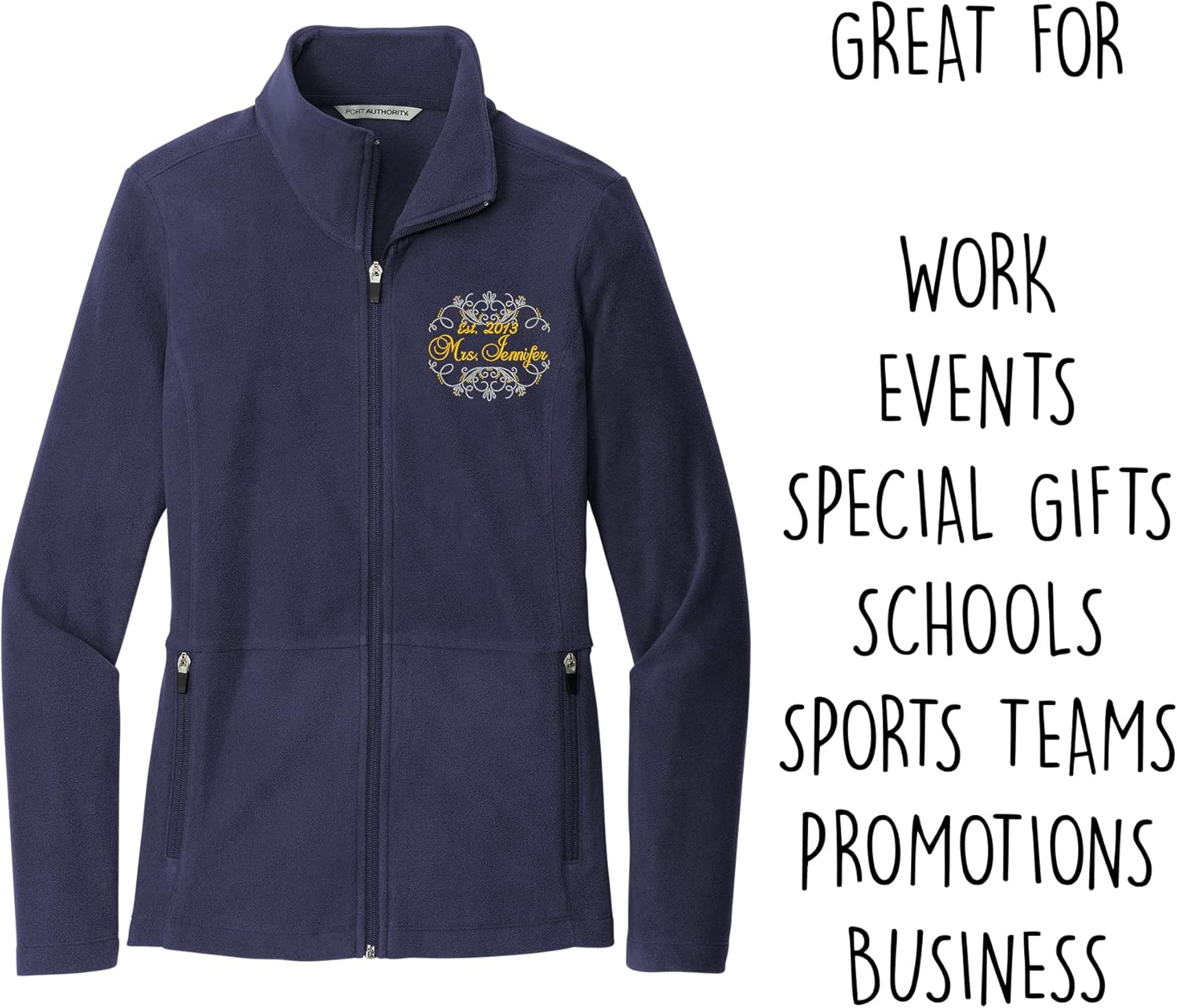 INK STITCH Women L151 Custom Embroidery Design your Own Logo Texts Accord Microfleece Jackets - Image 5