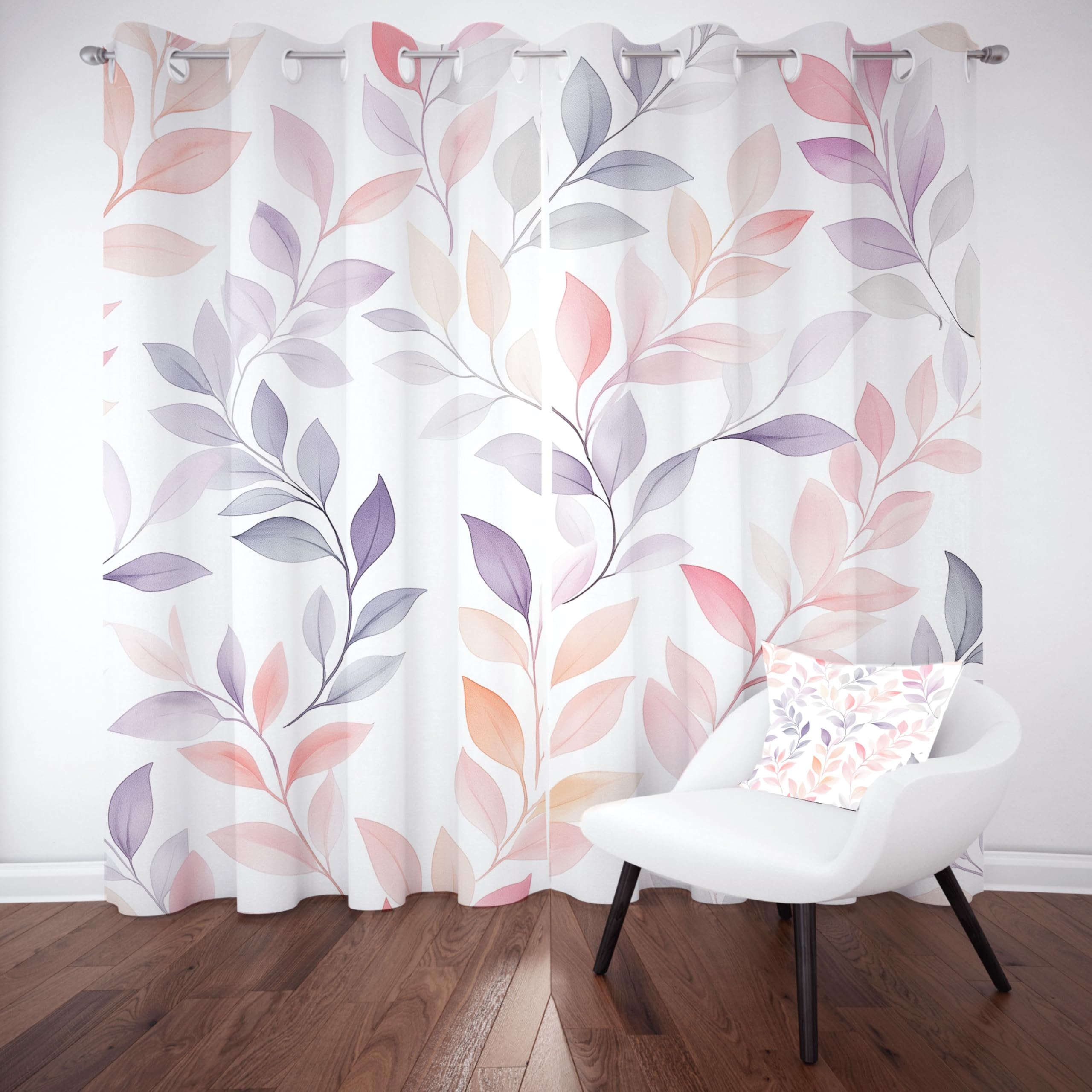 Rideau Feuilles Plante Cottagecore Anti Bruit et Froid pour Chambre Salon