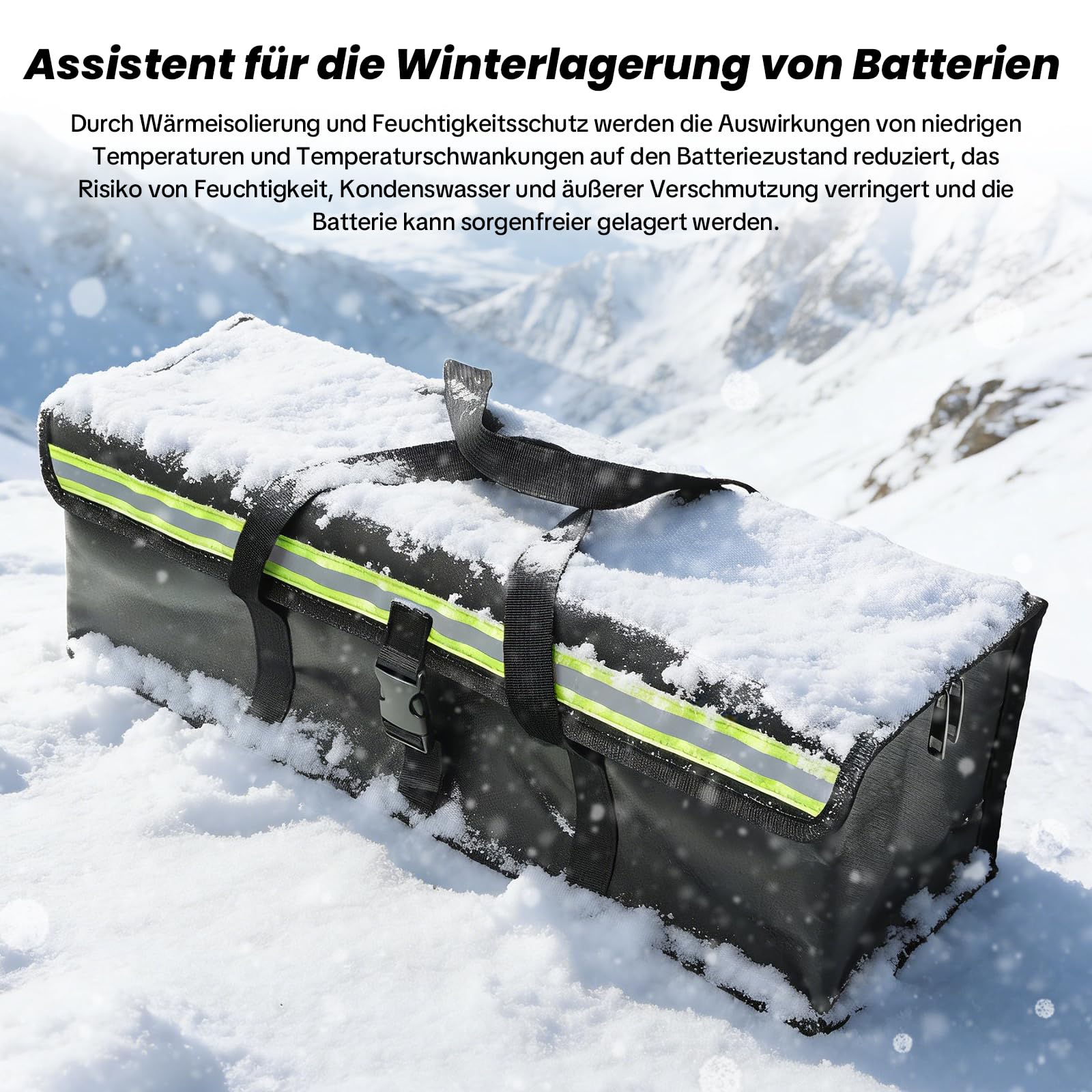 Ebike Akkutasche 2 Stück Feuerfeste Akkutasche bis 2300 °C, für Lagerung Transport Laden, wasserdicht, Reißverschluss Klett, für E-Bike Akku