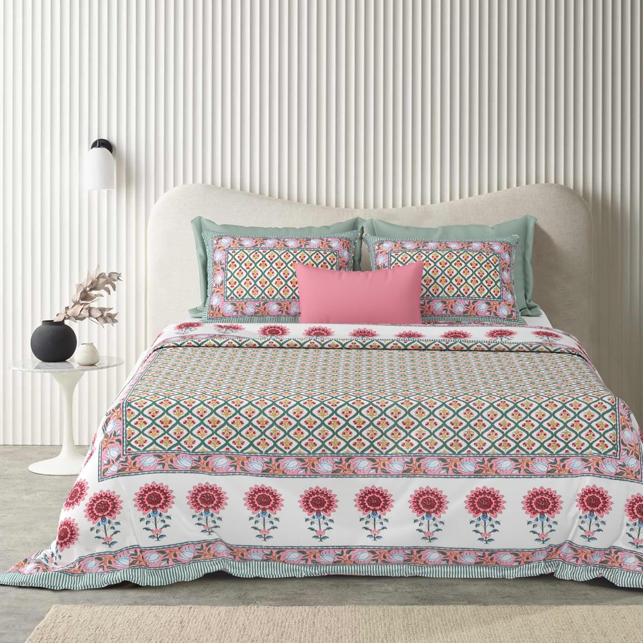 elanorhomes 240 TC Cotton Double King Size Bedsheet | Ultra-Soft & Skin-Safe | Breathable Summer Comfort | 90x108 inches with 2 Pillow Covers (Amber Motif) (B0DFR75D35) Amazon Price History, Amazon Price Tracker