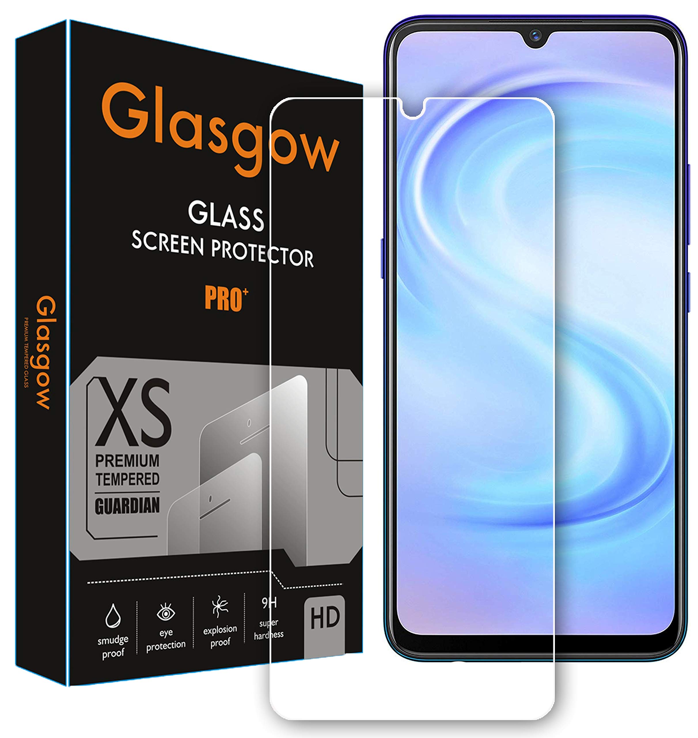 Glasgow Premium Tempered Glass Screen Protector for Vivo S1 [flexible] [Gorilla] Bubble Free Installation [Screatch proof] [Guard] (B083DYKY1W) Amazon Price History, Amazon Price Tracker