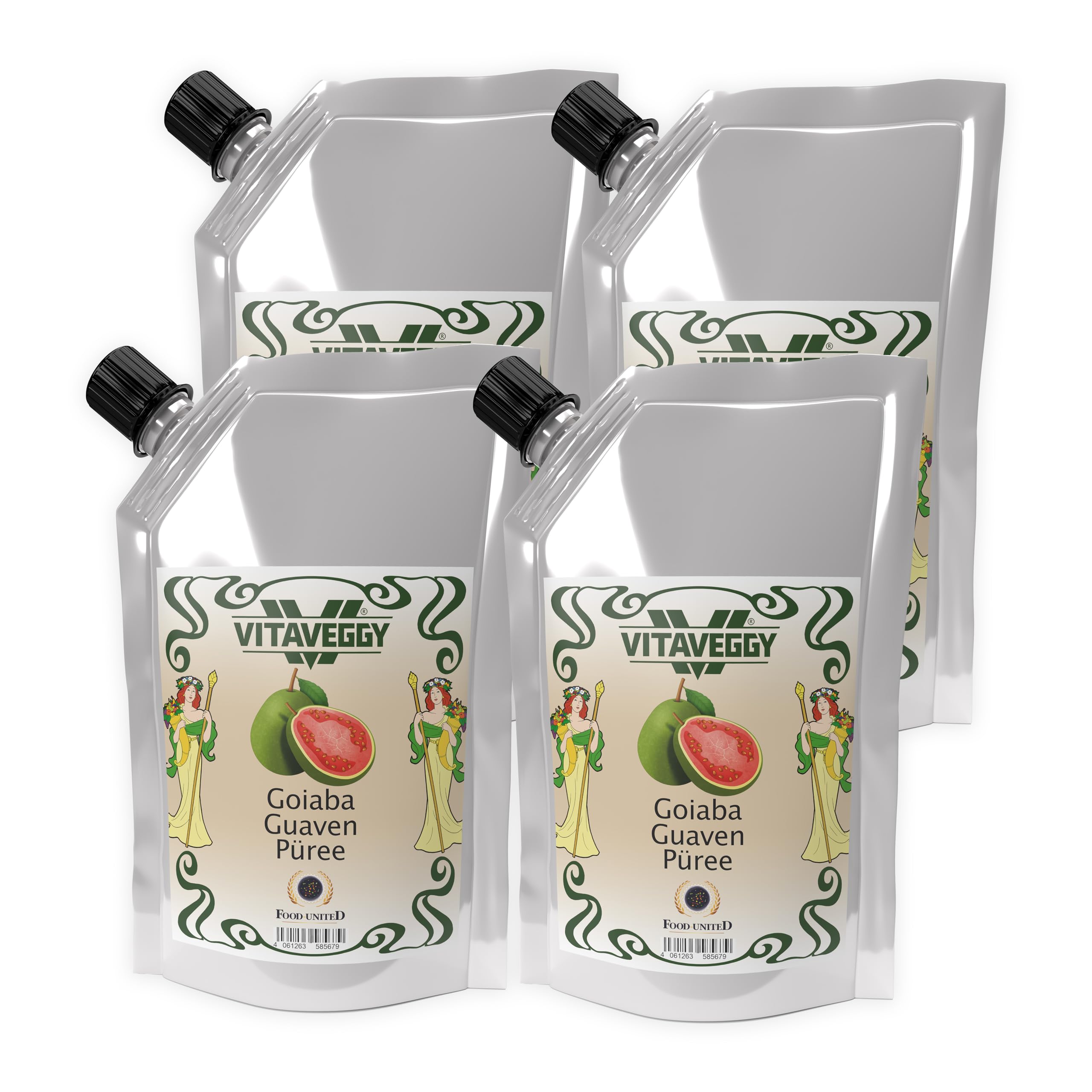 VITAVEGGY GUAVEN-PÜREE 1kg Fruchtpüree aus Guaven-Früchten von Food-United | guava-puree für Guavenssaft Guaven-Smoothie Guaven-Kuchenohne Aroma- und Konservierungsmittel (1)