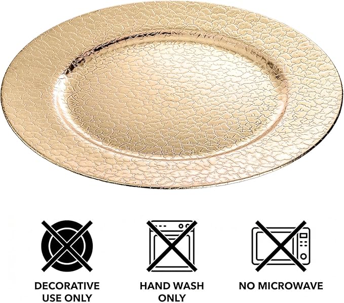 Set de 6 Platos Decorativos Kingrol Dorados 33 cm Brillantes miniatura 4