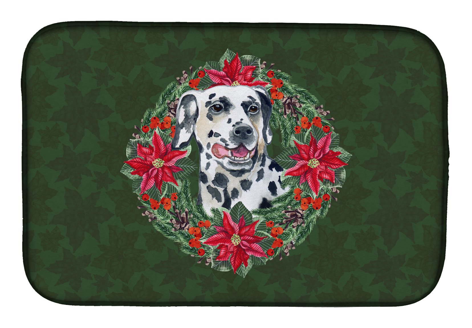 Tapis de vaisselle absorbant Dalmatien avec motif de Noël durable