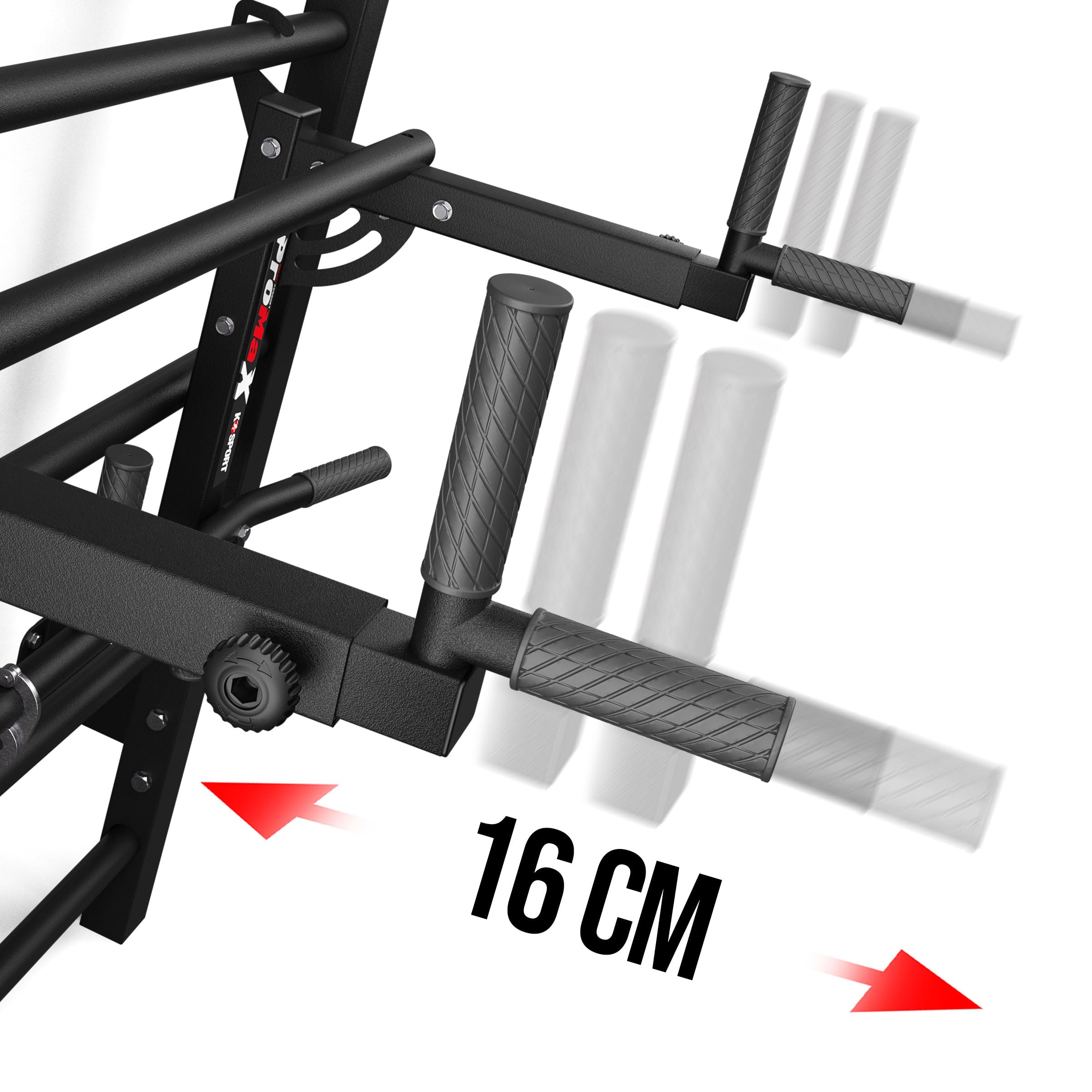 K-Sport: Trainingsset - Sprossenwand mit Dip Station & Klimmzugstange I Kraftstation mit Pull-Up Bar, Dip Stange für anspruchsvolle Workouts, inkl. E-Book