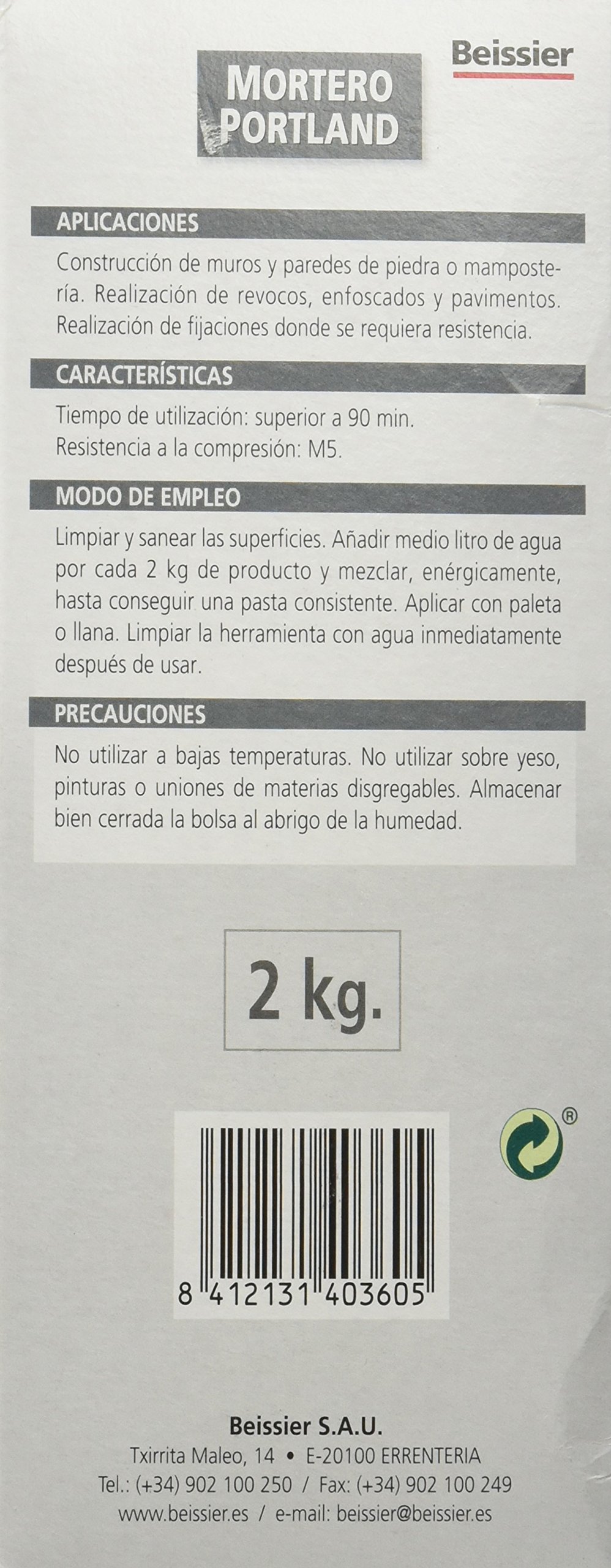 Beissier M50144 Mortero porland 2 kg