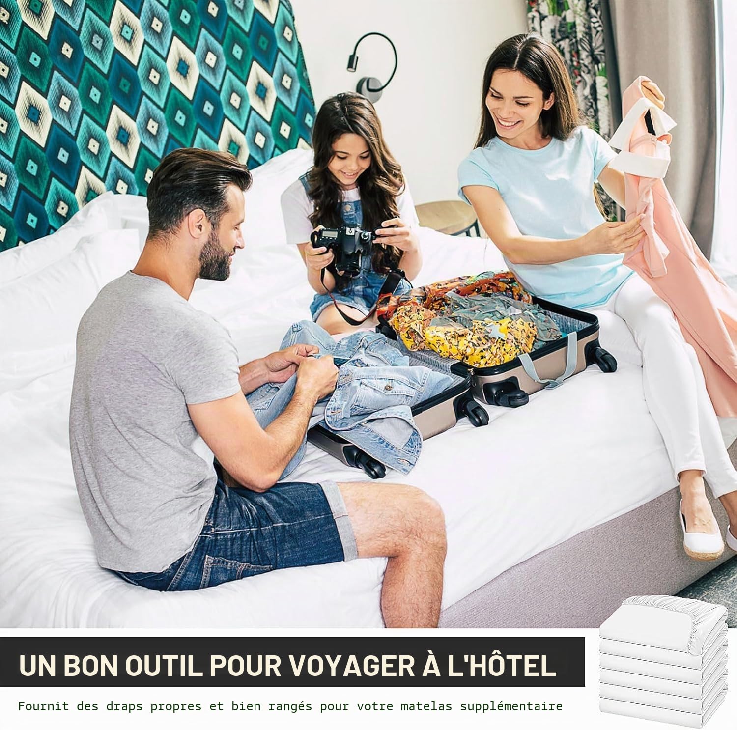Lot de 6 Draps-Housses Blancs – Taille Twin 39" x 75", Profondeur Jusqu’à 38 cm – Draps Inférieurs en Microfibre Douce pour Maison, Dortoirs, Hôtels, Salons, Hôpitaux (Blanc)