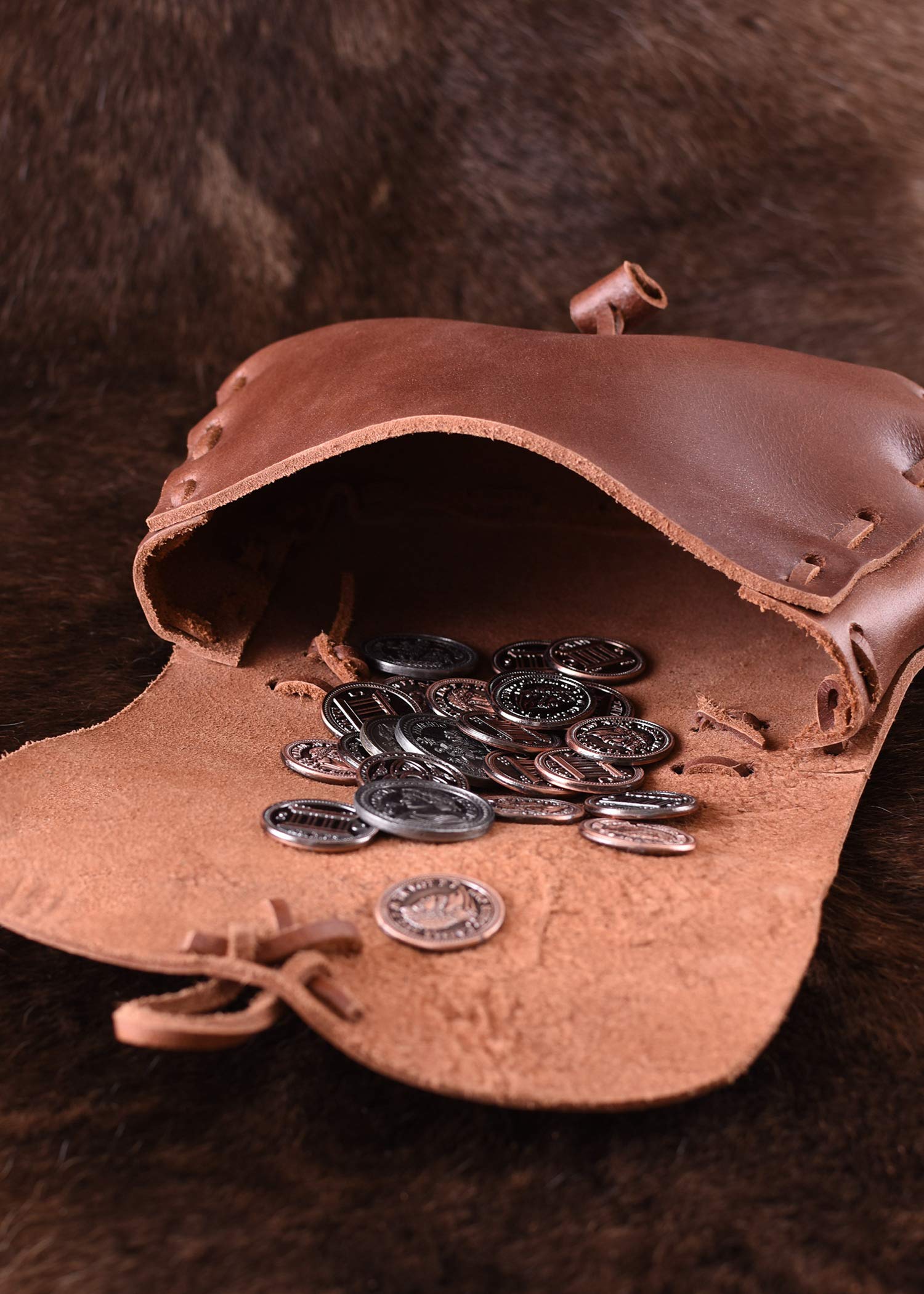 Ulfberth Mittelalter Gürteltasche Echtleder, Hellbraun