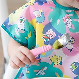 Bumkins Short Sleeve Bib for Girl or Boy, Toddler and Kids for 1-3 Years, Large Size, Essential Must Have for Junior Children, Eating, Mess Saving Soft Fabric Apron