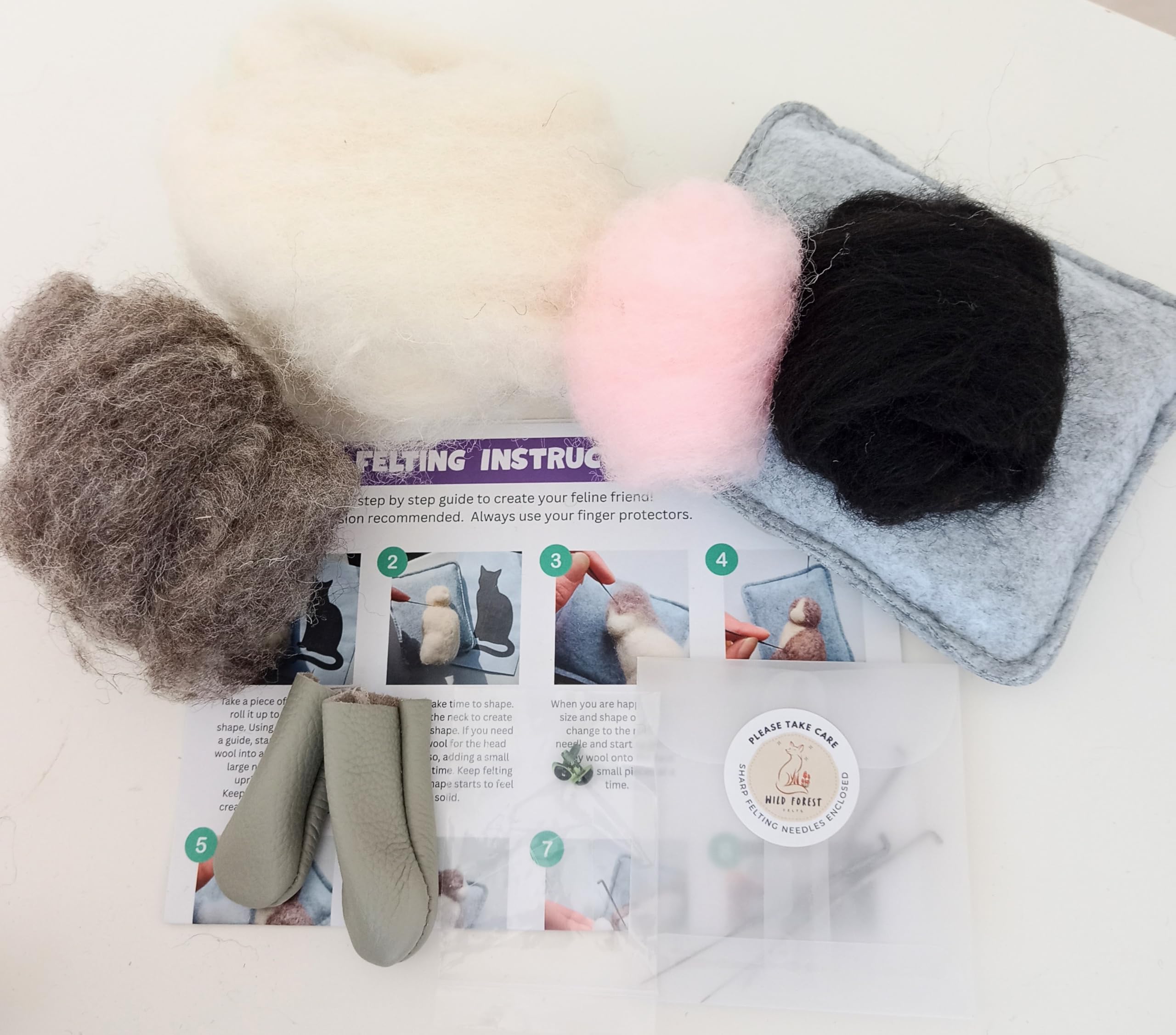 Wild Forest Felts Badger Needle Felting Kit Craft Gift Wildlife Fibre Art, Grey, Medium - Image 3