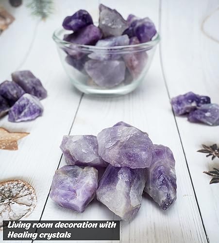 Miniatura 7 de ZAICUS Rocas en bruto de amatista para pulir, piedras crudas y cristales para hacer joyas, pulido, cabbing, lapidario, rocas fuentes, decoración,