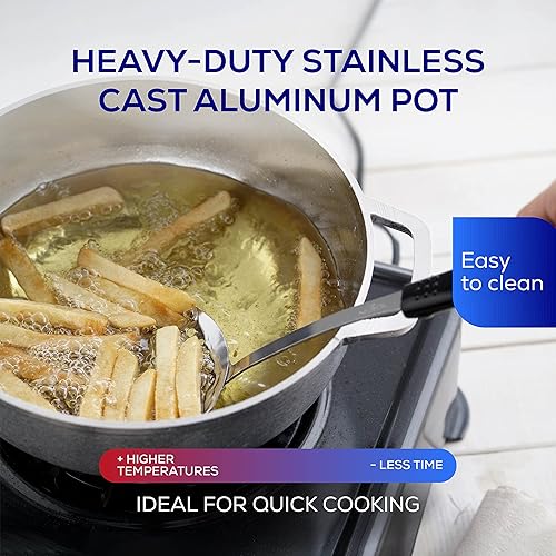 Miniatura 8 de Universal Arrocera Caldero de aluminio fundido grande 50 tazas 116 cuartos de galón  11 L freidora profunda de distribución uniforme del calor para