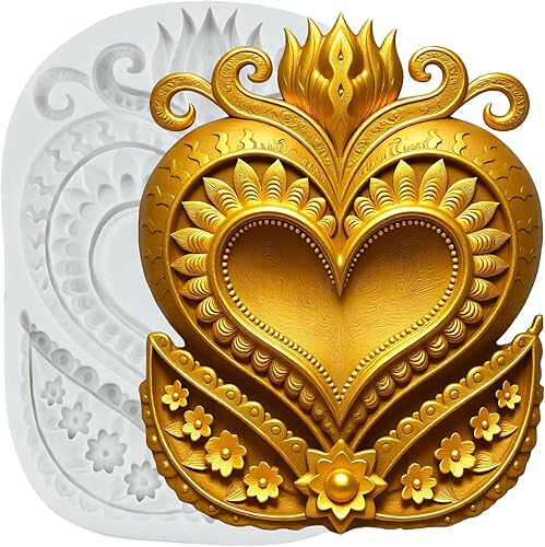 Vista 24 de Moldes de silicona estilo barroco con espirales, moldes de encaje, moldes de flores en relieve, molde de filigrana para decoración de pastel Estilo a