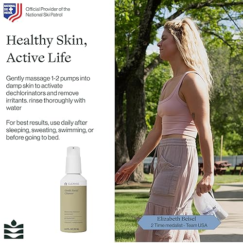 Miniatura 5 de Dermasport - Limpiador facial suave para atletas, lavado facial hidratante con aloe y ácido hialurónico, elimina el sudor del cloro y el protector