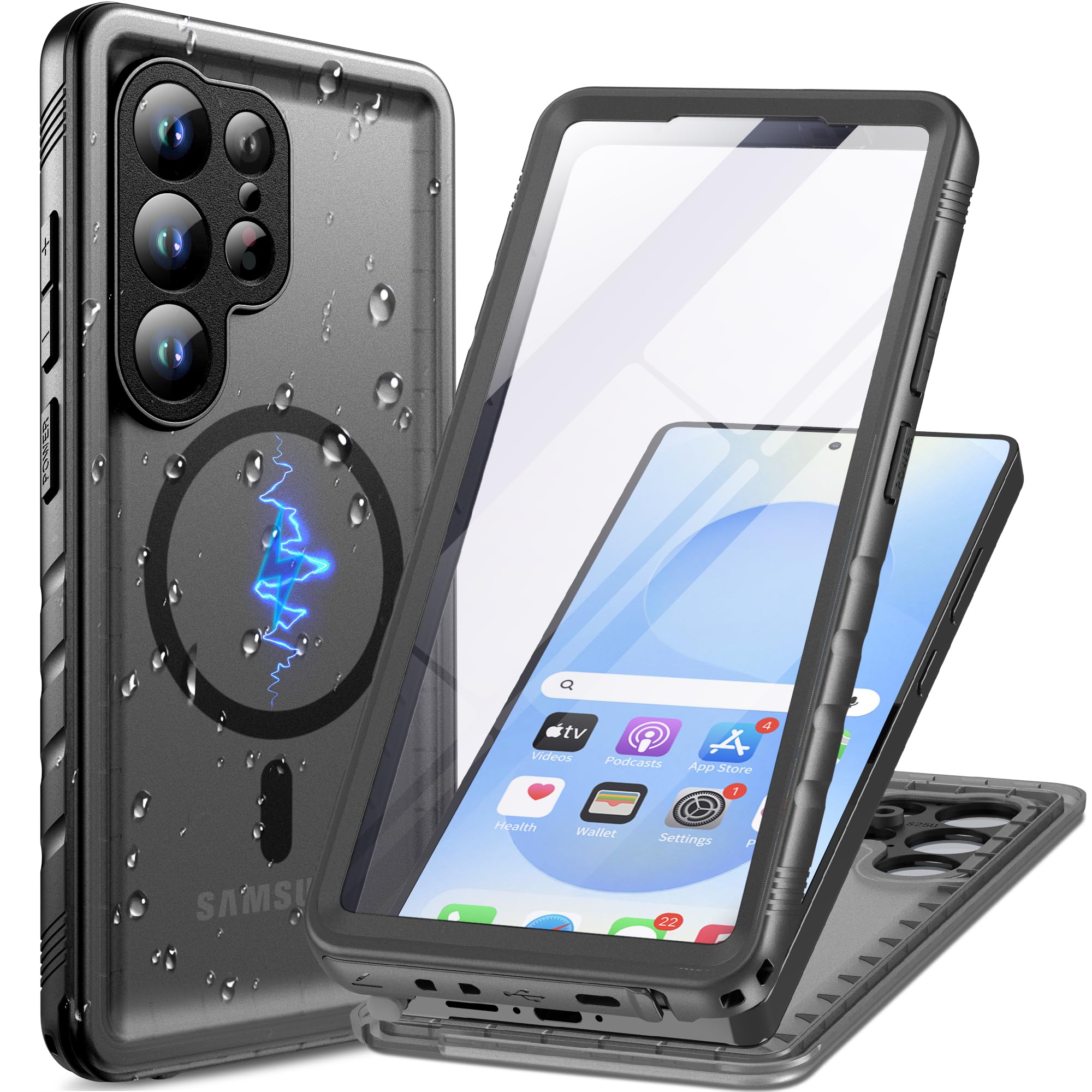 Cozycase TOP Militärschutz für Samsung Galaxy wasserdichte 360 Grad Hülle - 2m Sturzfest Panzerhülle Outdoor Case