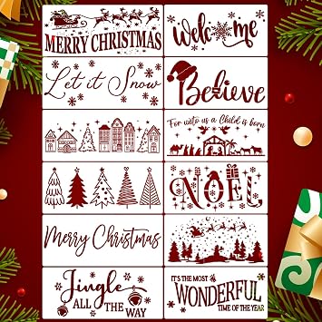 Christmas Doormat Stencils Christmas Stencils for Crafts Reusable