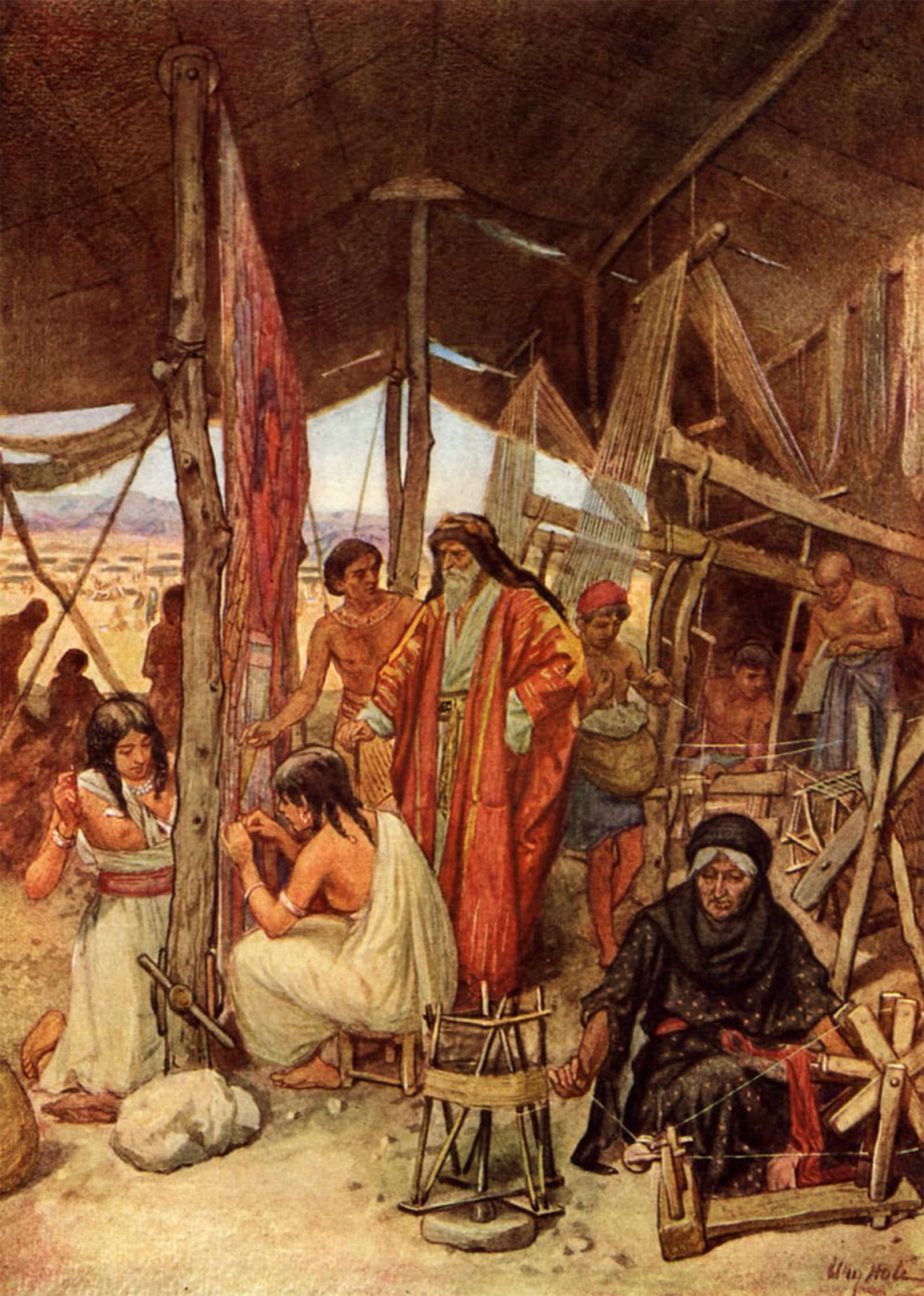 ARTXLXXBN Famous Art Print Poster Vintage Wall Art Moses Inspecting the Tabernacle Bible by William Brassey Hole Canvas Art Poster for Home Decor 60x90cm