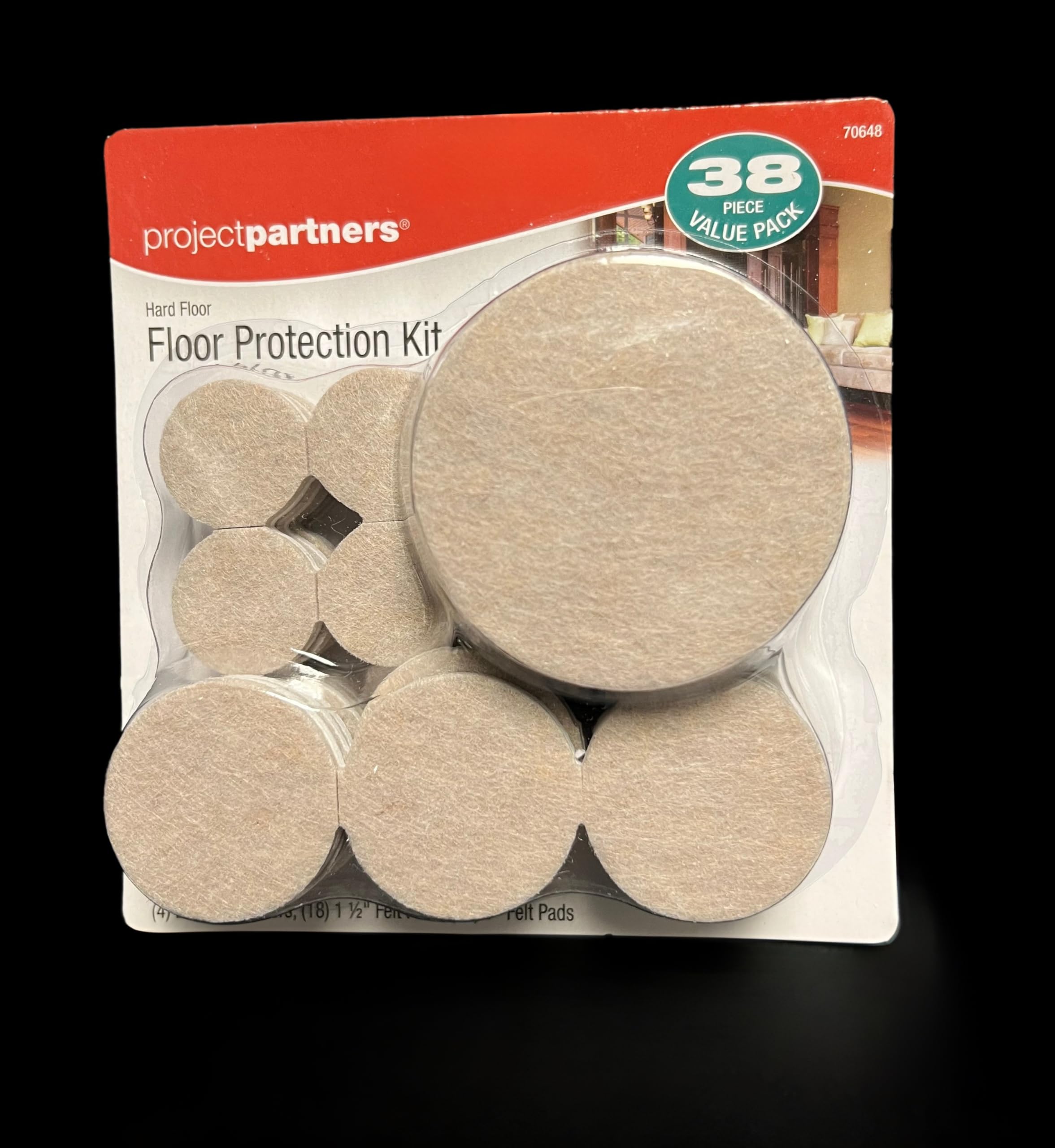 Almohadillas de fieltro antiarañazos 70648 para evitar ruidos en sillas, 38 piezas