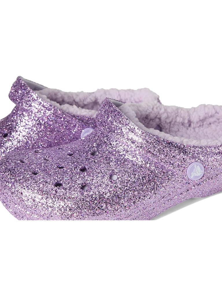Pink Crocs Classic Lined Glitter Clog (Toddler)