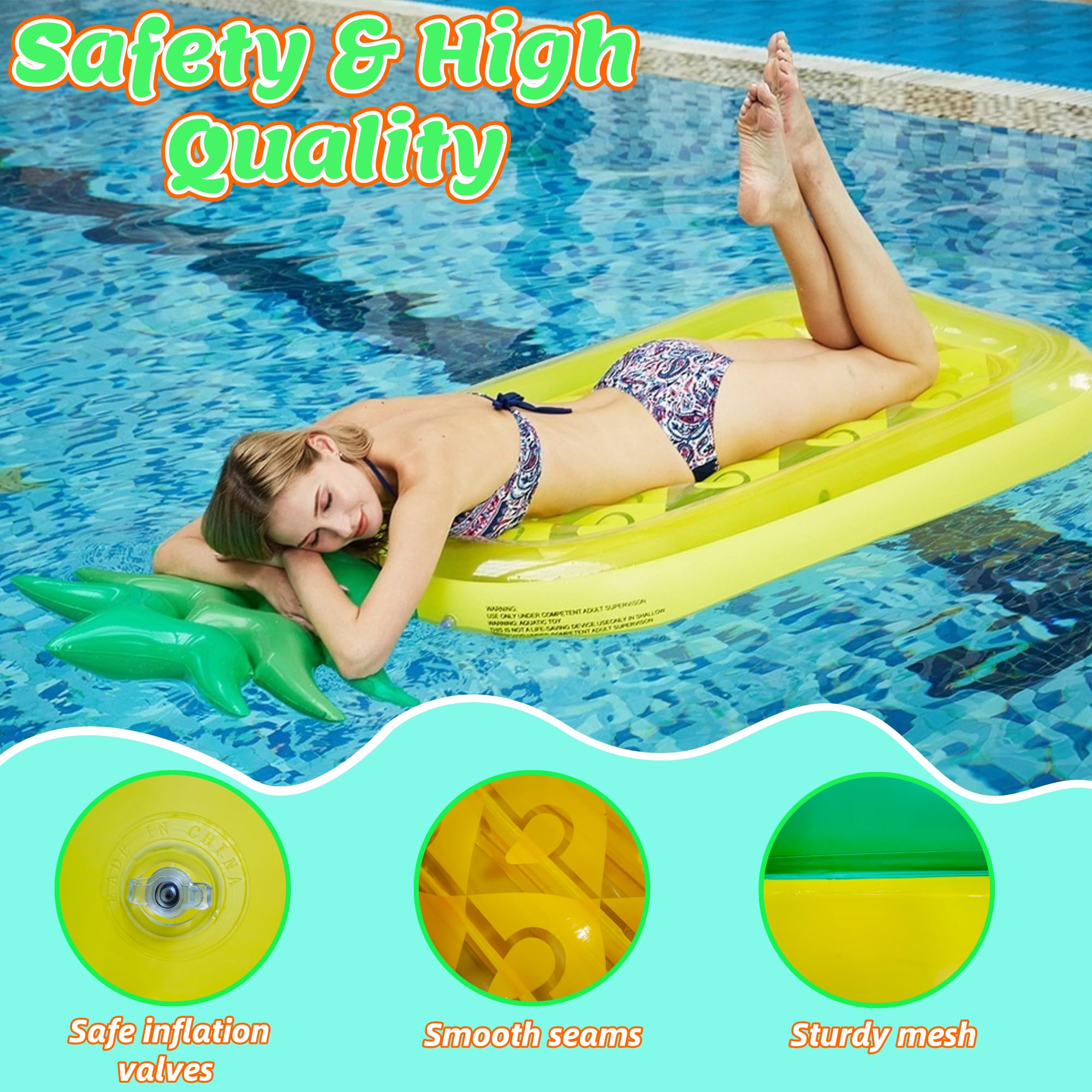 Set De 3 Jouets De Piscine Pailletés - Bouée, Hamac Flottant Et Ballon De Plage En PVC, Parfaits Pour Enfants Et Adultes