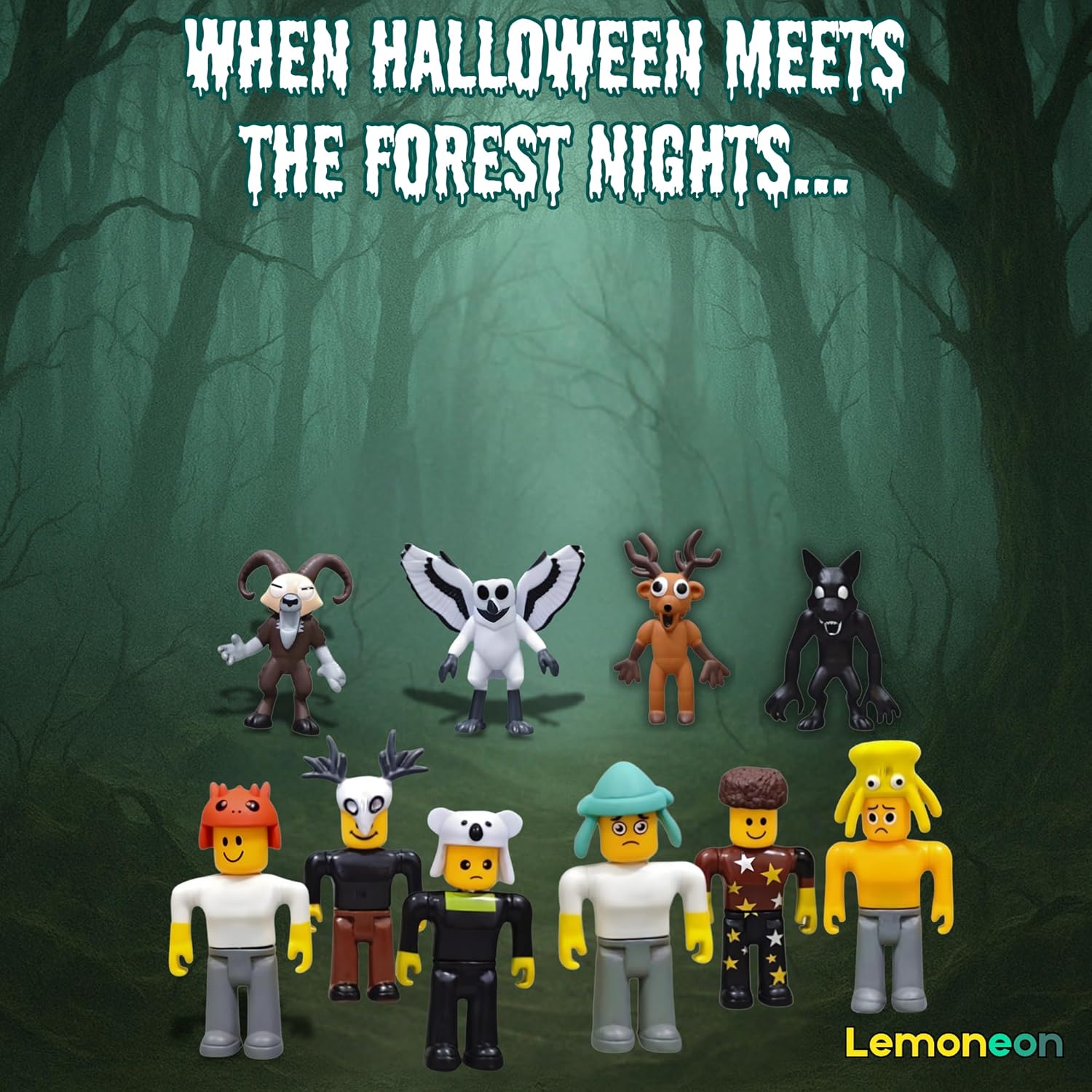 Lemoneon 99 Nights in the Forest Action Figures Toys 10 Pcs - Deer Owl Wolf Ram and Others - Collection for Video Game Fans