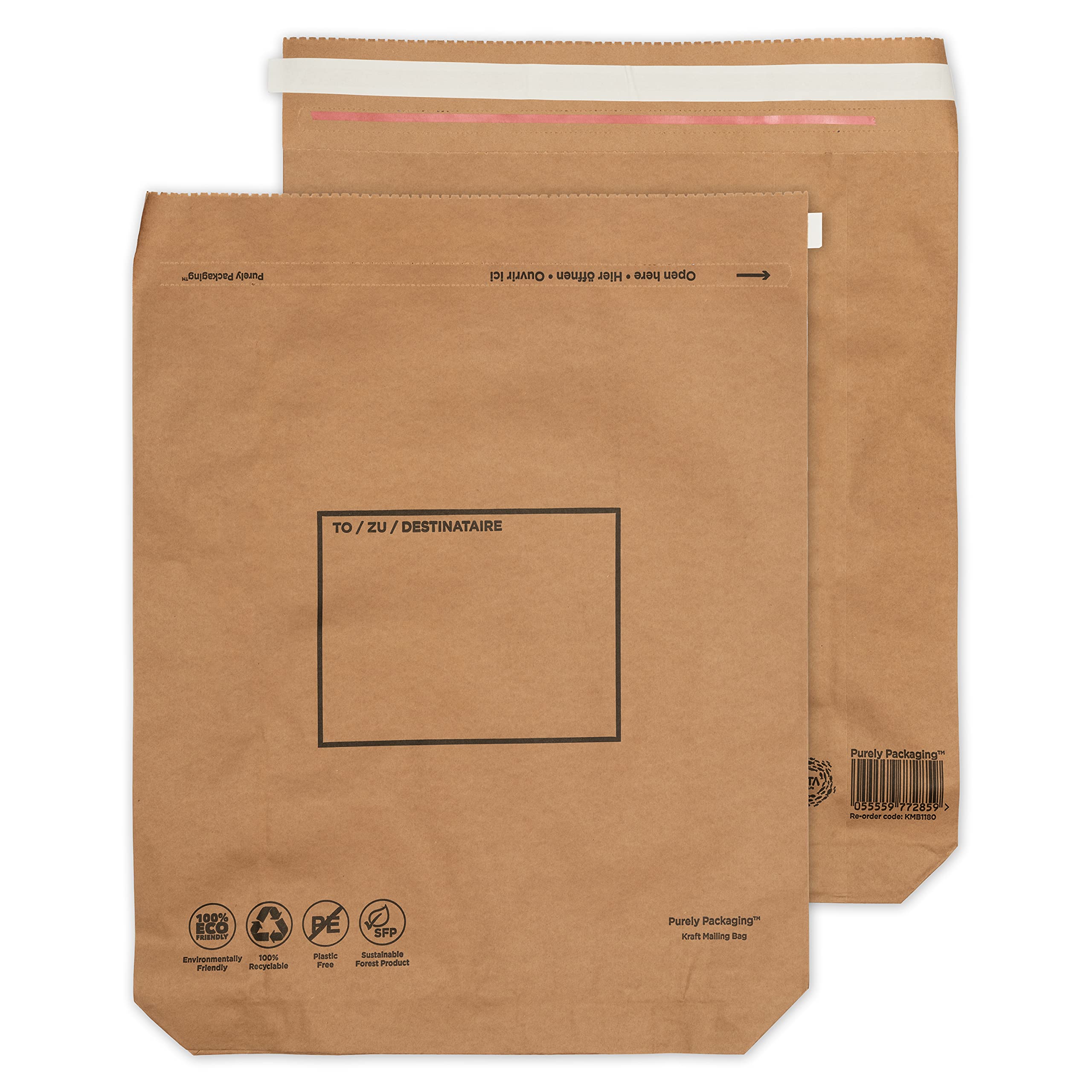 Blake Vita Plastic Free Recyclable 530 x 480 x 80 mm Strong Expandable Kraft Mailing Bag (KMB1180) Pack of 100 — image 1