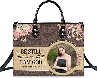 Personalized Leather Handbag for Women, Custom Name Church Bag, Christian Gifts, Christmas Gifts for God Lovers