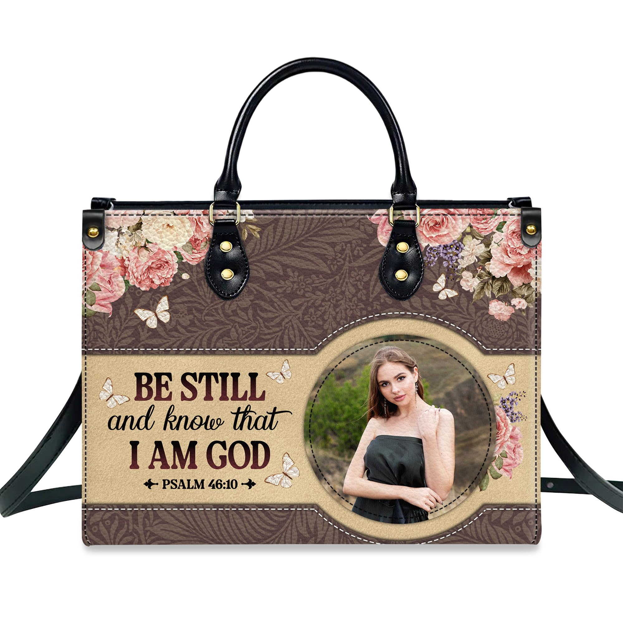 Personalized Leather Handbag for Women, Custom Name Church Bag, Christian Gifts, Christmas Gifts for God Lovers