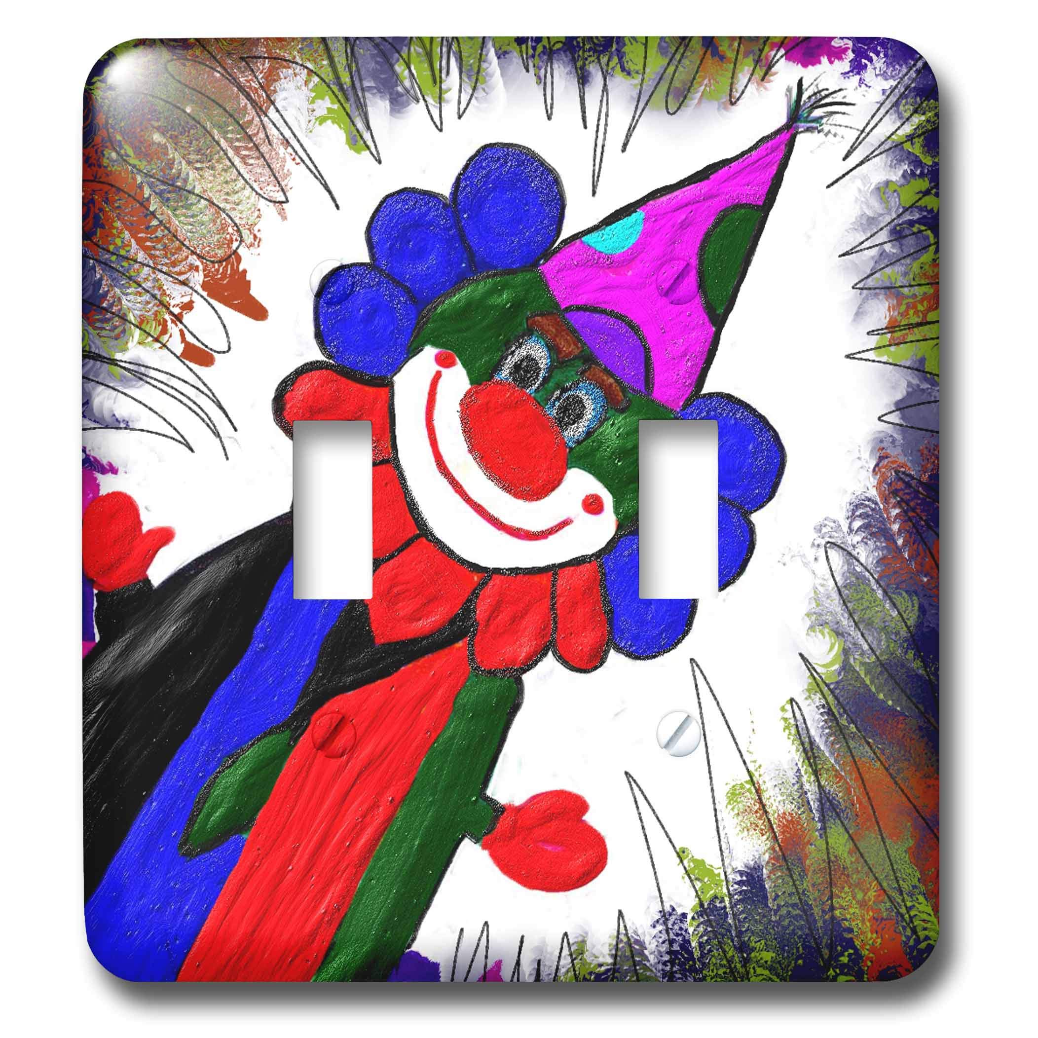 Interrupteur à bascule double Clown 3dRose Lsp_4859_2 pour décoration murale