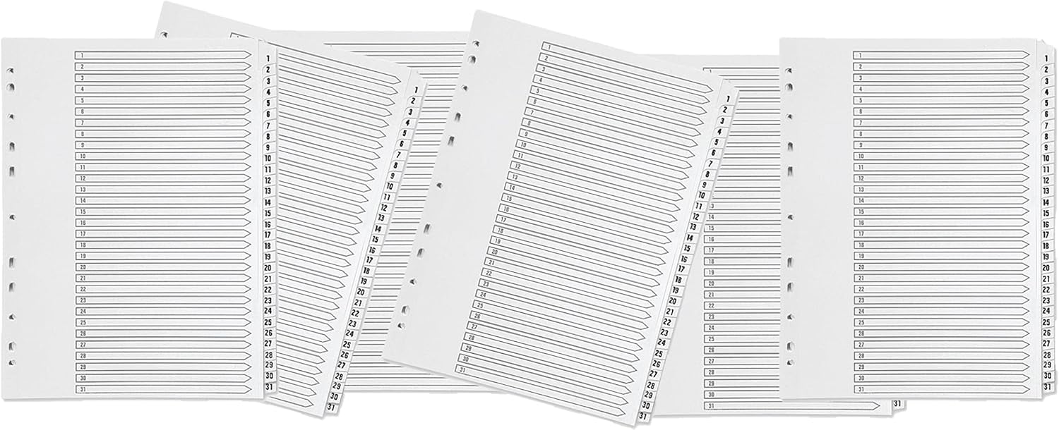 Q-Connect 1-31 Index Multi-Punched Polypropylene White A4