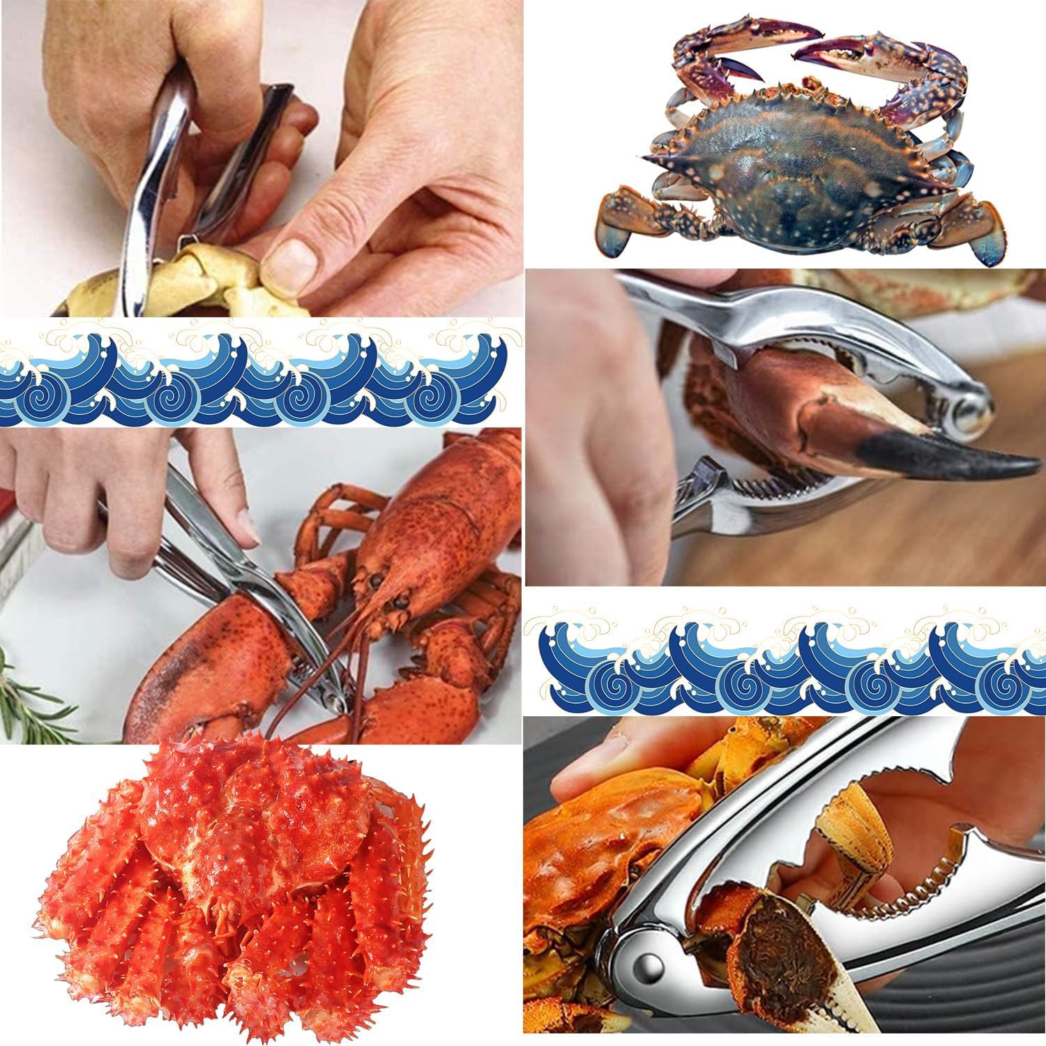 Schiaccianoci In Acciaio Inox - 2 Pezzi Con Impugnatura Antiscivolo, Per Noci, Mandorle E Frutti Di Mare - Foto 5