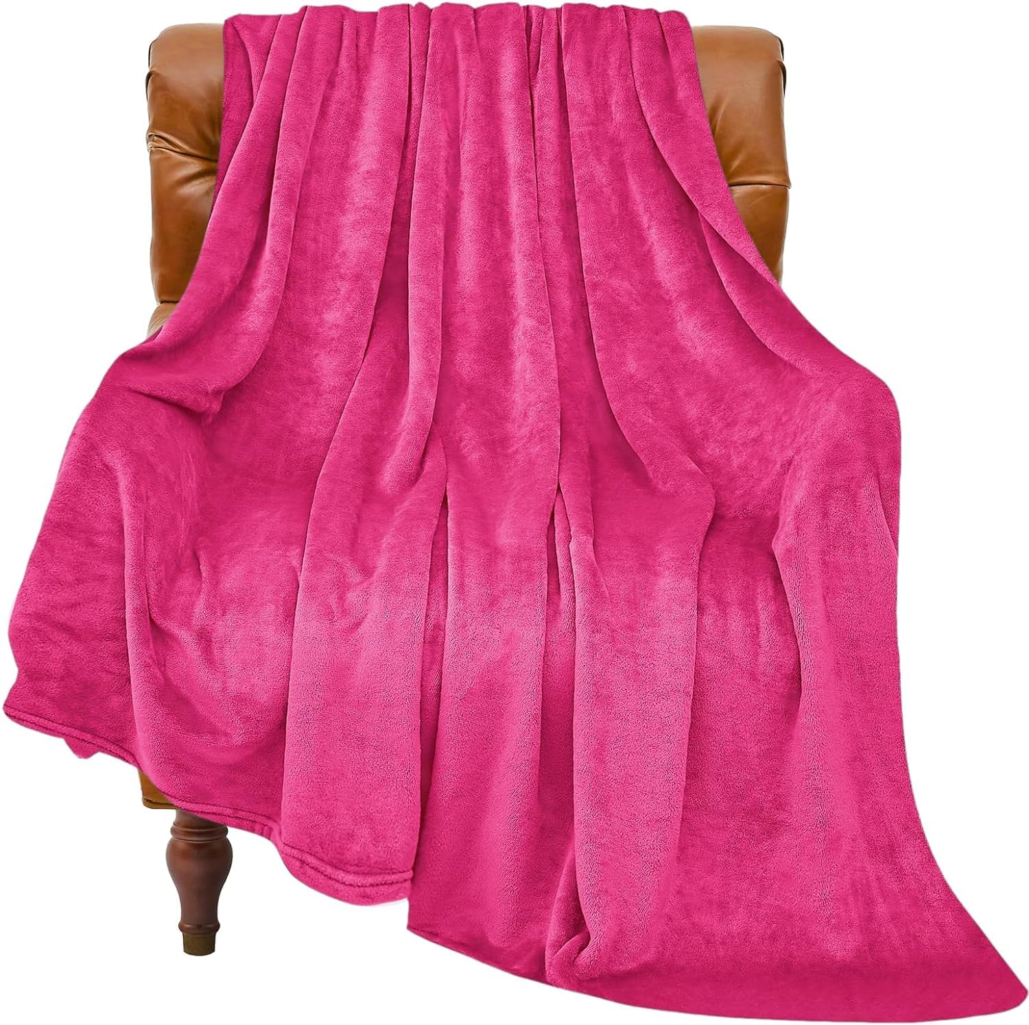 BEDELITE Fleece Blanket Soft Plush Throw for Couch Hot Pink 50"x70" | Ultra Soft Fleece, Plush Microfiber, Lightweight Warmth, All Season Comfort, Fade Resistant, Machine Washable, Couch Sofa Bed